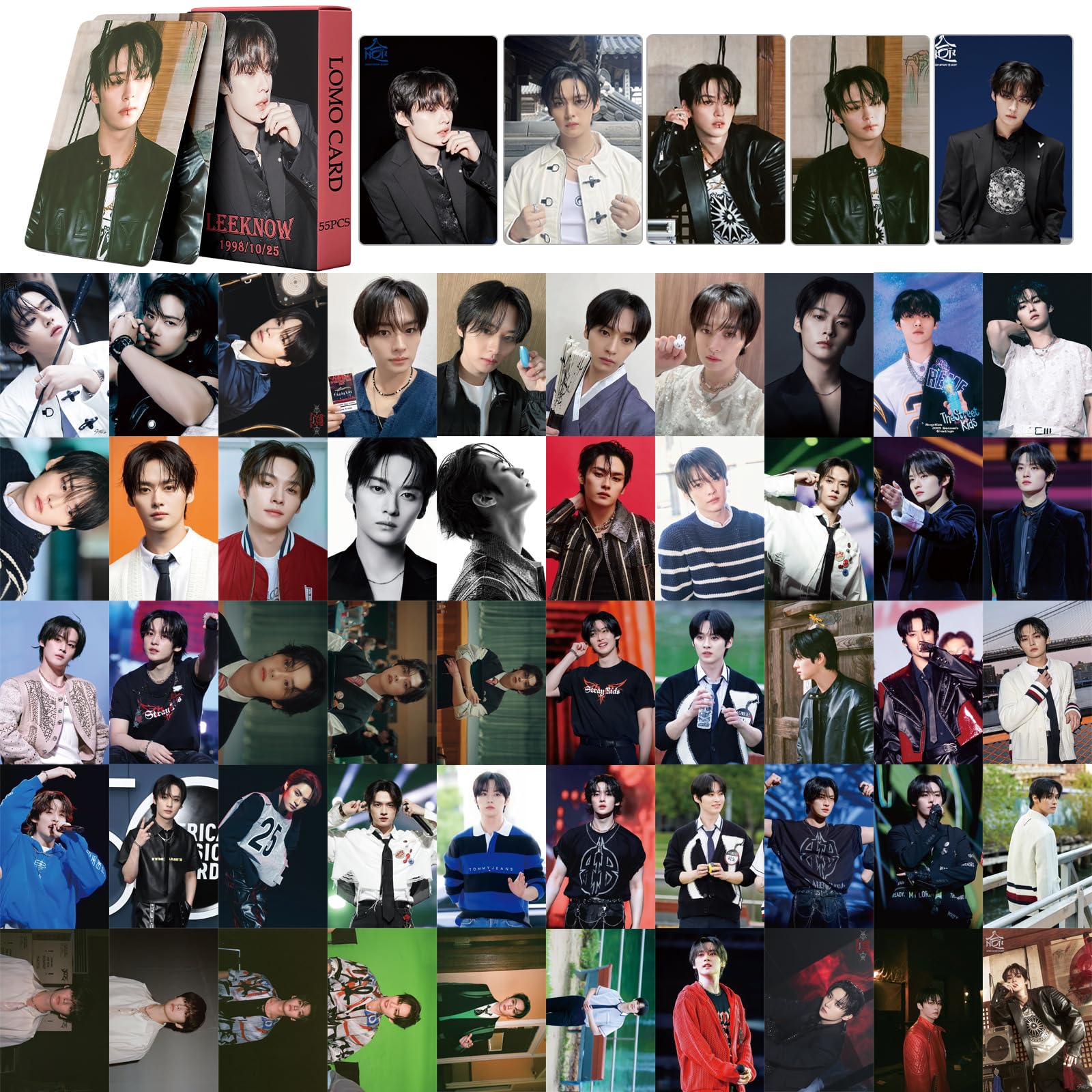 Stray Kids Photocards 55 PCS - Official Kpop Album Photo Cards Collection (Lee Know) - Perfect for Collectors, Fans & Kpop Merch Gifts | Display in Albums, DIY Projects & Fan Meetings