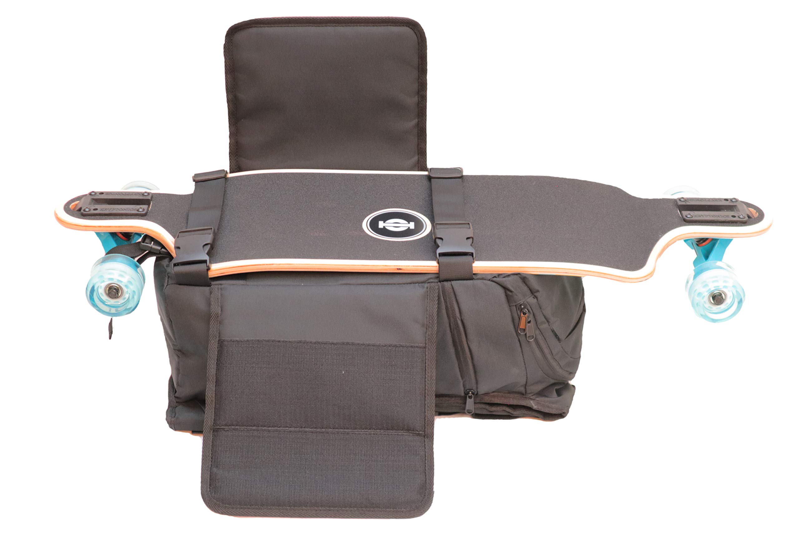 Electric Longboard Skateboard Backpack with Laptop Compartment - Waterproof & Durable E-Board Carrier Bag for Commuting, Campus & Outdoor Adventures