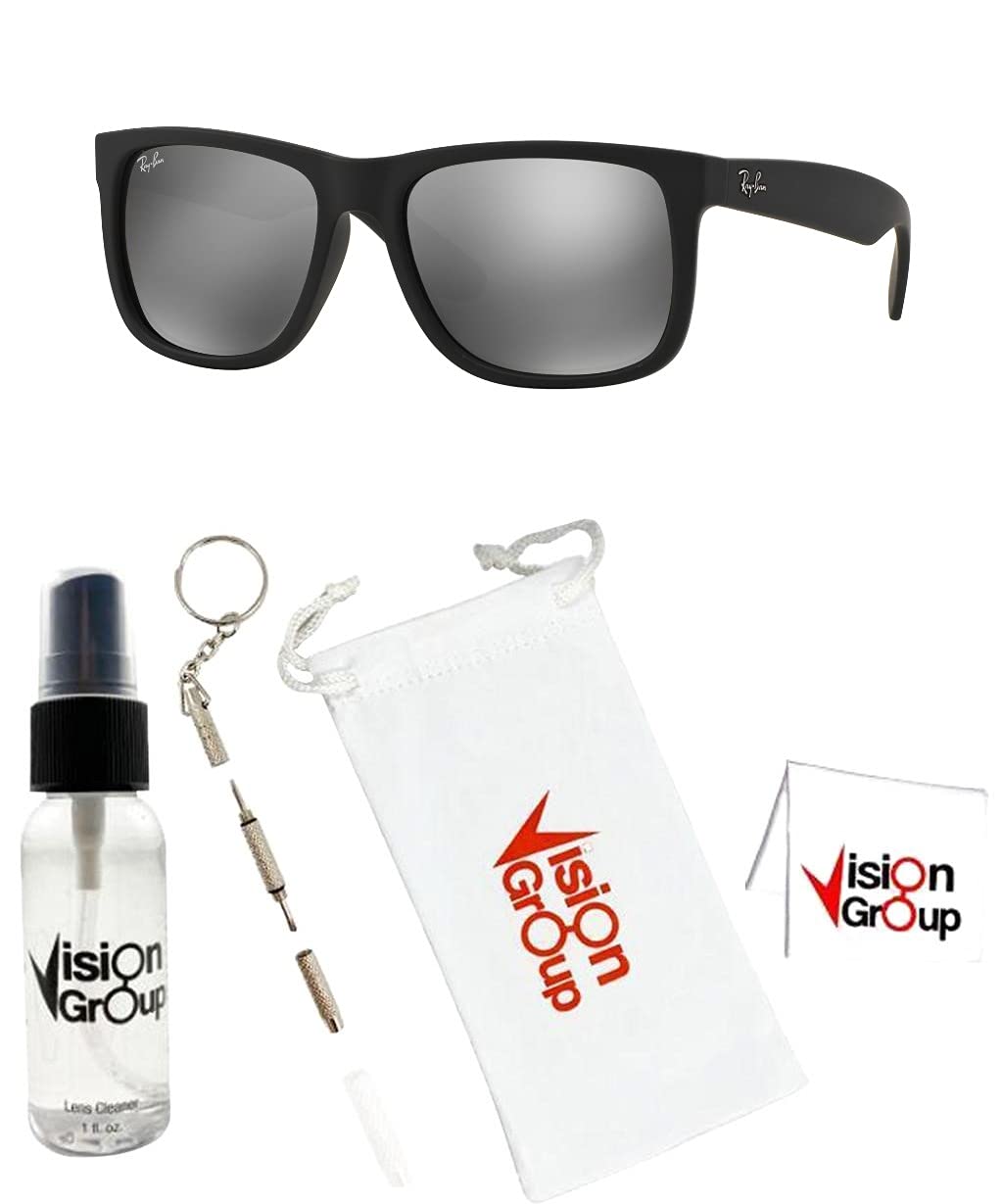 Ray-Ban RB4165 Justin Polarized Sunglasses with Case & Cleaning Cloth - UV Protection for Driving, Outdoor Sports & Fashion