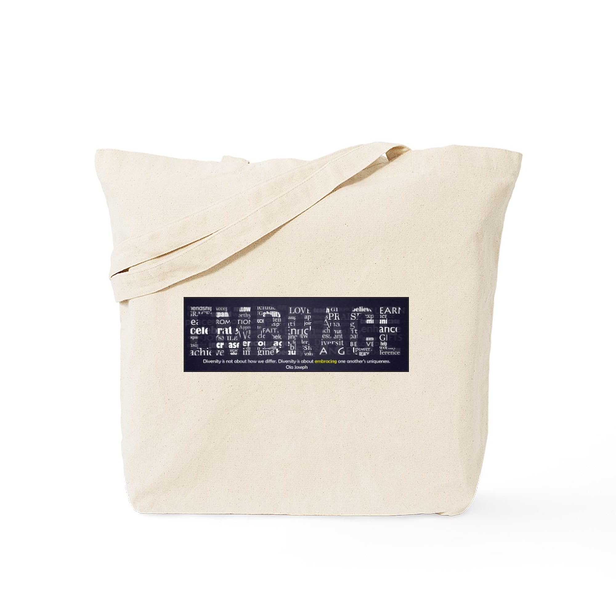 Embrace Diversity Tote Bag - Natural Canvas Reusable Shopping Bag for Groceries, Beach & Everyday Use | Eco-Friendly Cotton Tote with Inspirational Message