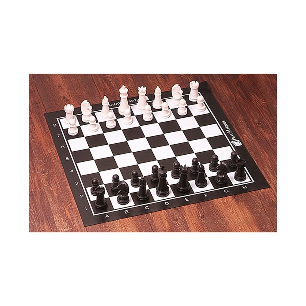 Premium HSAN International Chess Set - Weighted Resin Pieces, Folding Portable Board for Adults & Kids - Perfect Birthday Gift for Students & Chess Lovers (Black & White) | Ideal for Home, Office, Travel & Family Game Nights