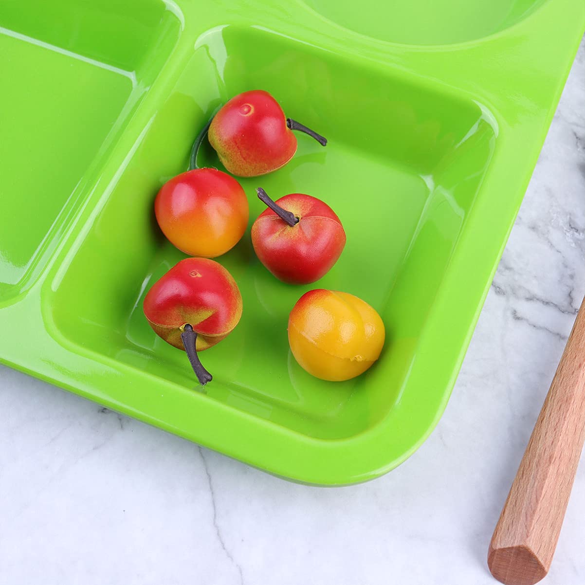DOITOOL Divided Dinner Plate - Plastic Portion Control Plate with Separators for Healthy Eating, Diet & Meal Prep - Microwave Safe Rectangular Dish for Kitchen, Office & Dorm Use