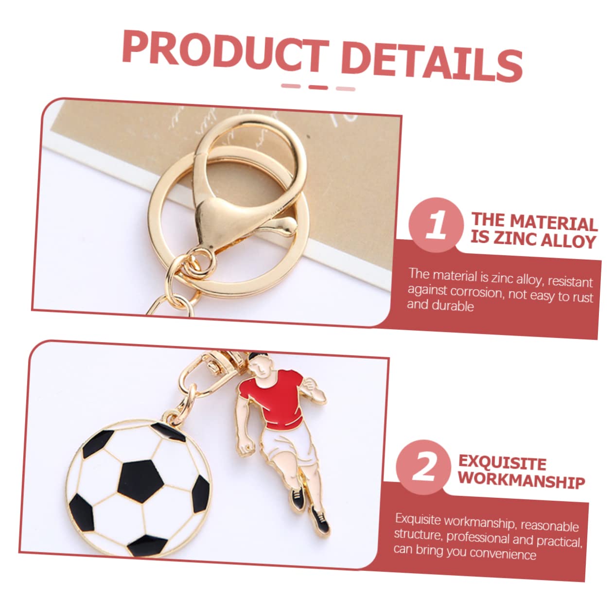 Yardwe 12 Pack Football Keychain Set - Zinc Alloy Key Ring Key Fob Charms for Sports Fans, Gifts & Team Spirit (Perfect for Football Games, Fan Gear & Key Organization)