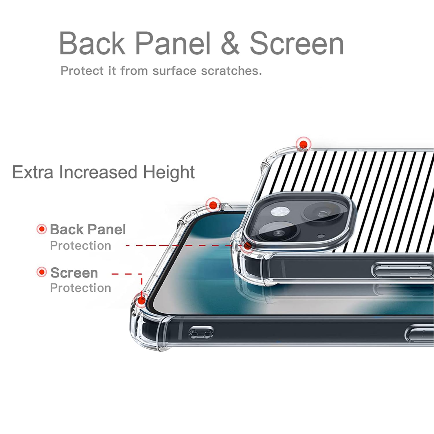 Shockproof Clear Slim Hard PC Bumper Case for iPhone 13 & iPhone 14 - Rose Gold | Protective Phone Cover with Soft Edges | Perfect for Everyday Use, Travel & Outdoor Activities