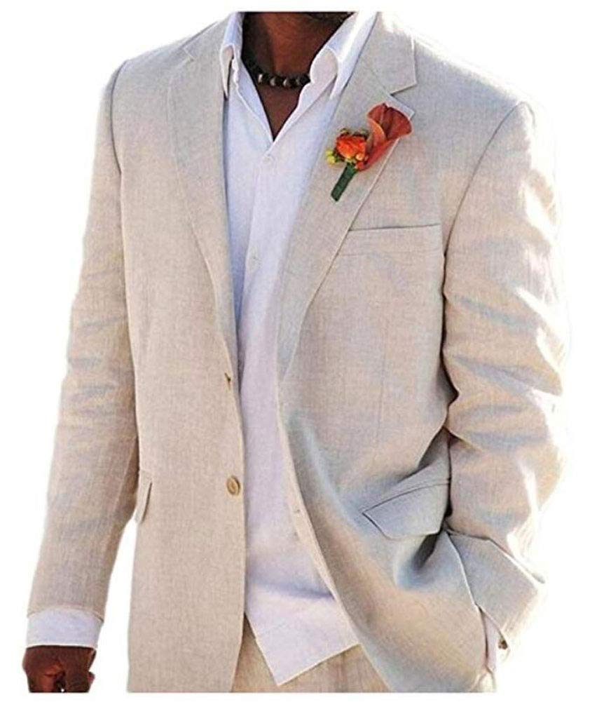 **Ivory Summer Beach Wedding Suits for Men – 2-Piece Groom Tuxedo Set with 2 Buttons | Perfect for Beach Weddings, Tropical Ceremonies & Formal Summer Events**