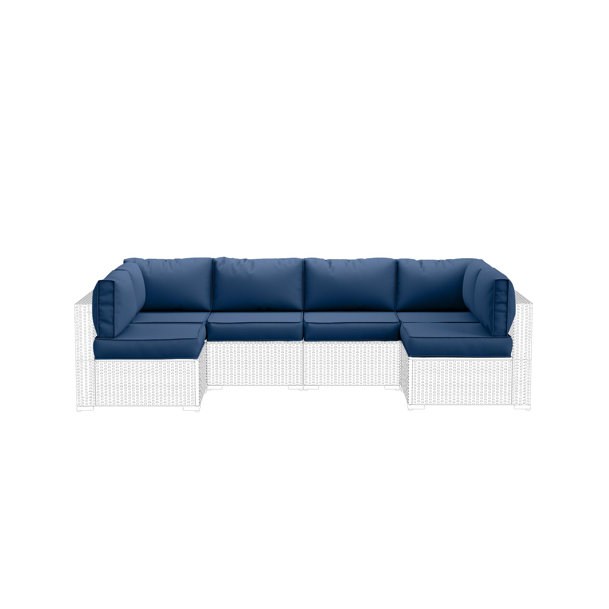 **UDPATIO Water-Resistant Outdoor Replacement Cushions for 6-Seat Sectional Patio Furniture – 14-Piece Navy Blue Patio Sofa Cushions – Perfect for Backyard, Deck, and Poolside Relaxation**