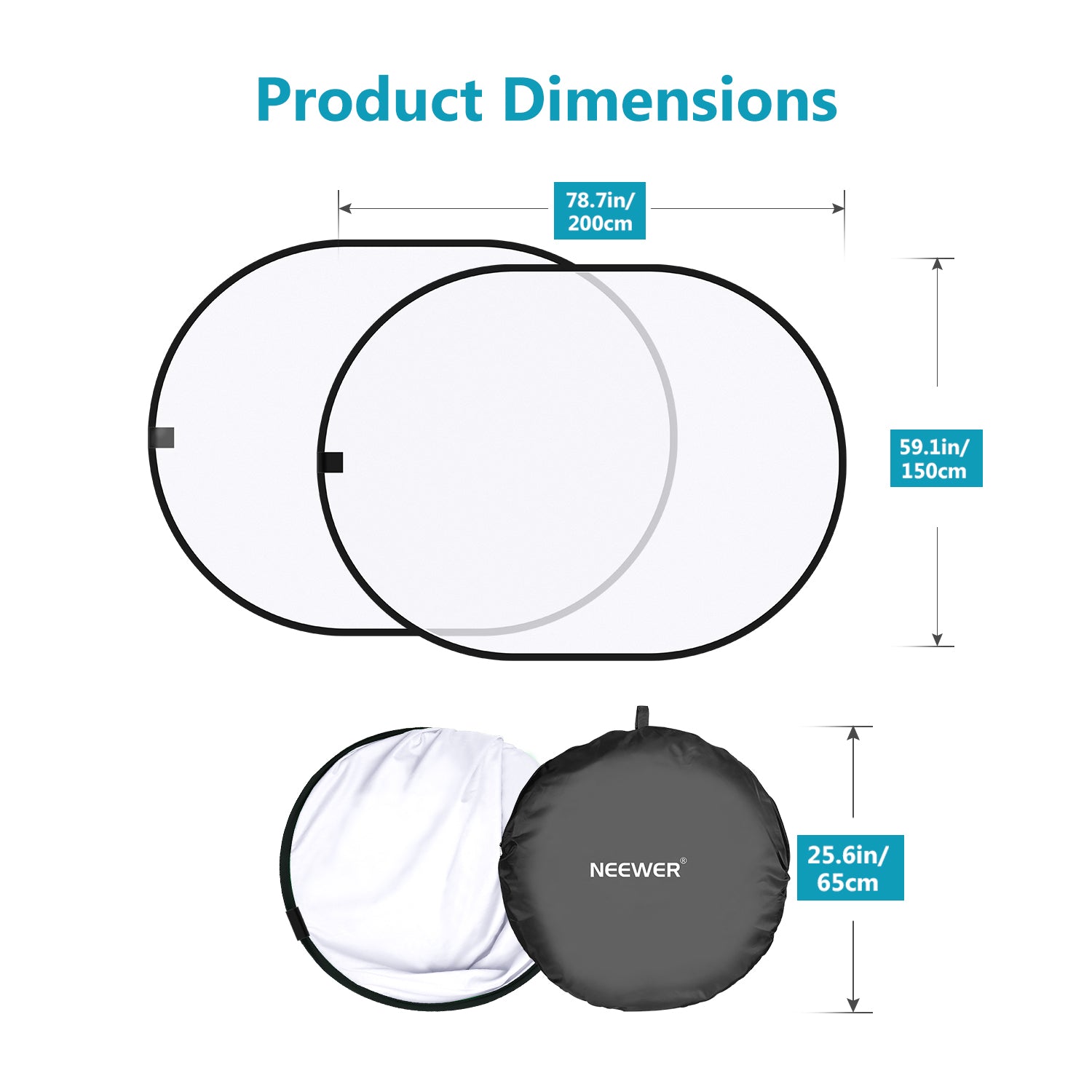 Neewer 5x7ft / 1.5x2m Collapsible Photography Reflector - Perfect for Studio, Portrait, and Outdoor Lighting Setup
