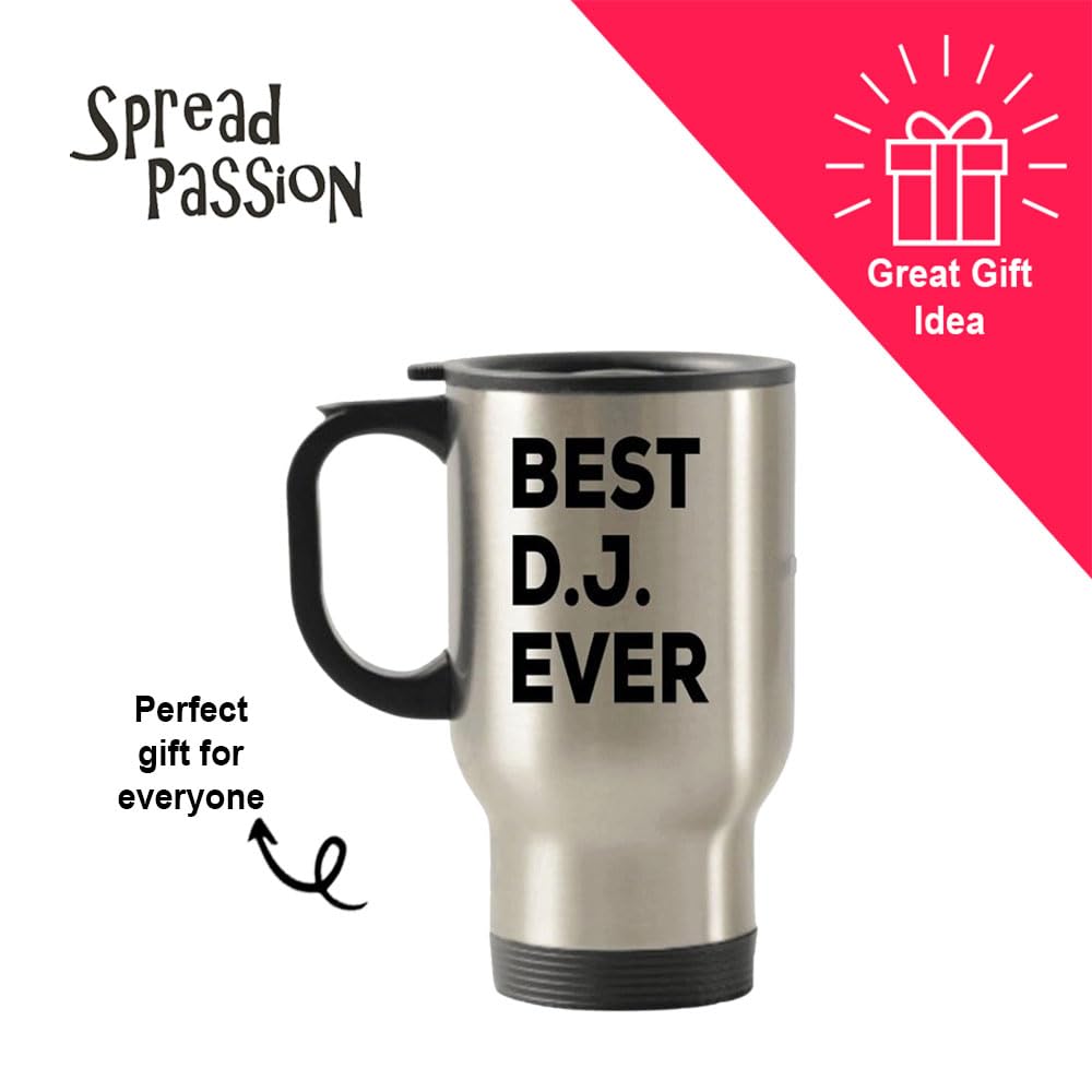 DJ Travel Mug - Insulated Coffee Tumbler for Men & Women - Perfect Wedding & Birthday Gift for DJ Lovers - Great for Commuting, Office Use & Outdoor Adventures