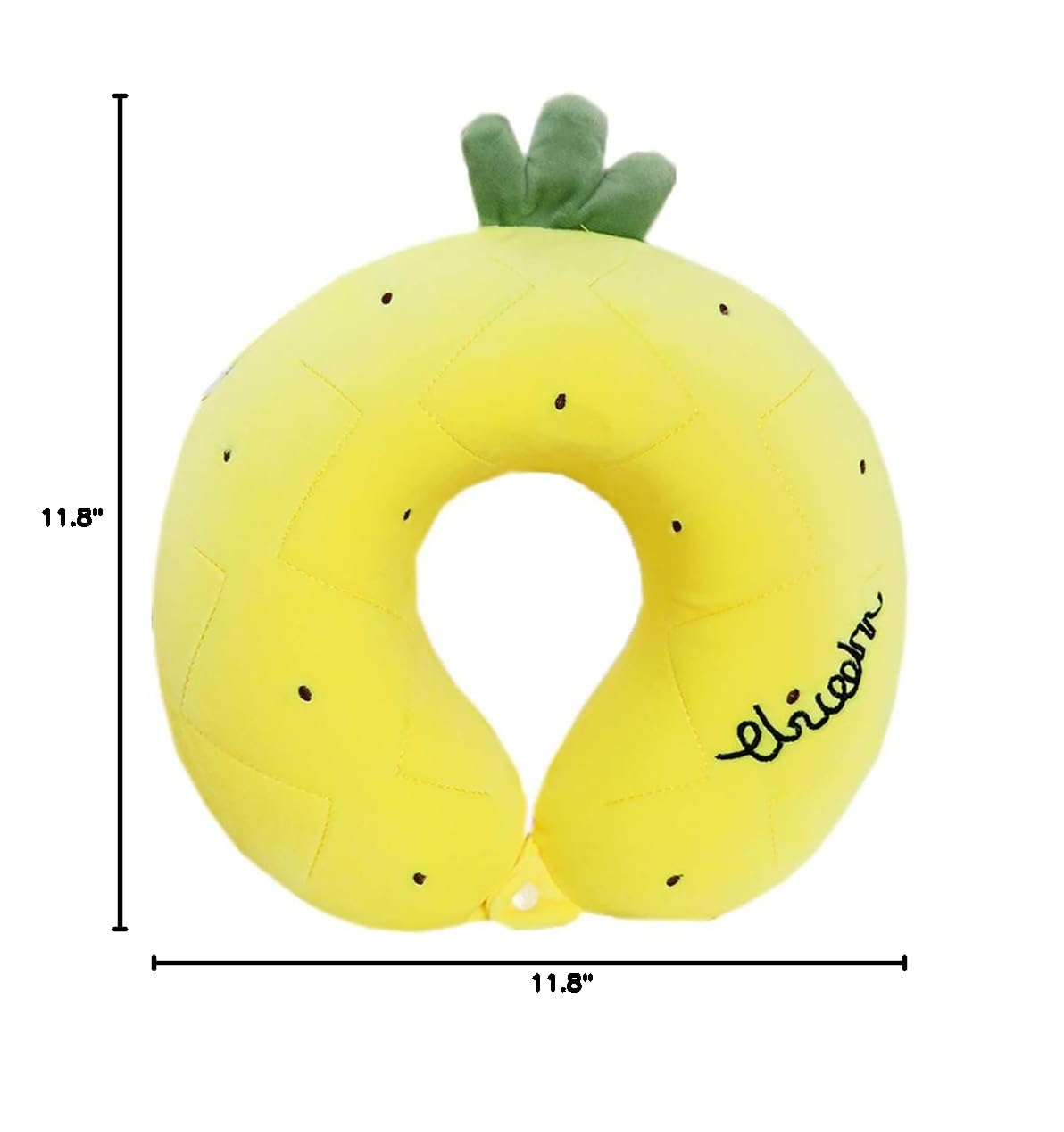 Memory Foam Travel Neck Pillow - U-Shaped Ergonomic Support for Airplane, Car & Office - Soft & Portable Nap Pillow with Cartoon Fruit Design (Pineapple, 30×30cm) - Perfect for Long Flights, Road Trips & Work Breaks