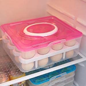 ONPRIX Double Layer Egg Storage Box - 32 Grid Plastic Egg Holder with Tray, Food & Vegetable Storage Container | Perfect for Refrigerator Organization, Farm Fresh Eggs, and Kitchen Pantry Storage