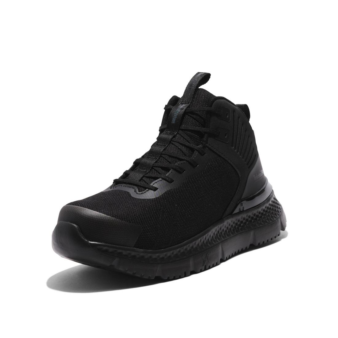 Setra Composite Toe Work Boots for Men - Black Safety Shoes with Steel Shank & Slip Resistant - Ideal for Construction, Warehouse & Outdoor Work