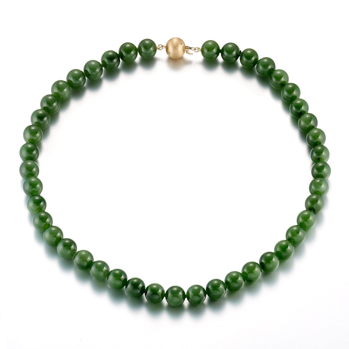 10mm Green Nephrite Jade Necklace for Women - Natural Stone Beaded Jewelry - Healing Crystal Gift for Meditation & Spiritual Energy