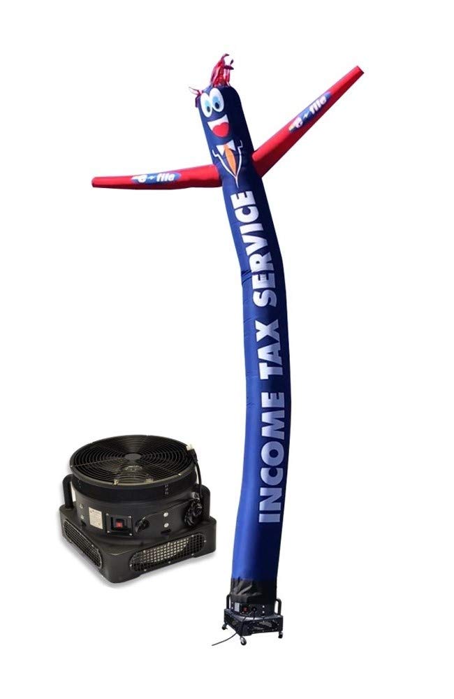 20ft Inflatable Tube Man Air Dancer with 1HP 2-Speed Blower - Blue/Red Waving Puppet for Advertising & Events - Perfect for Car Dealerships, Grand Openings & Tax Season Promotions
