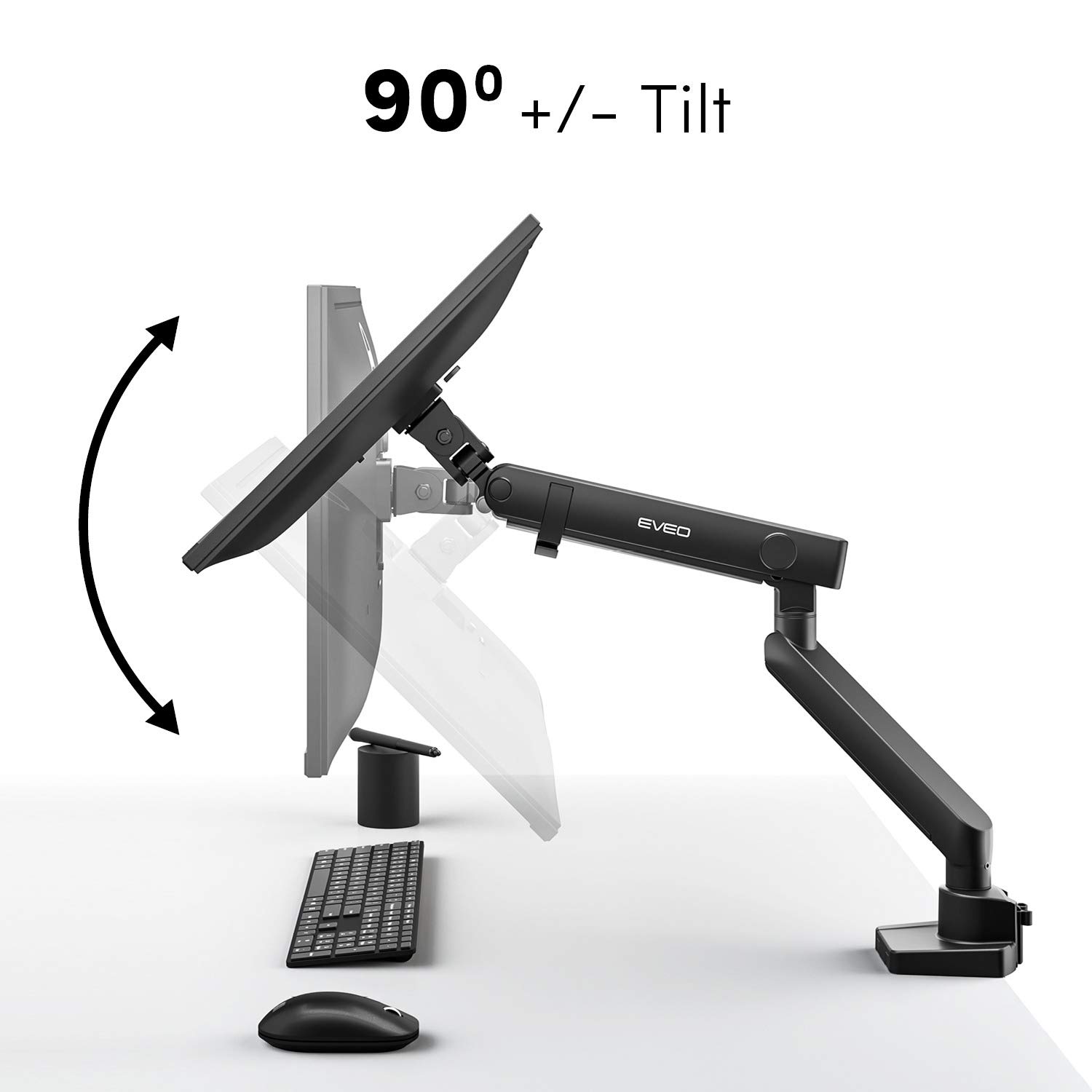 EVEO Premium Single Monitor Arm Mount for 14