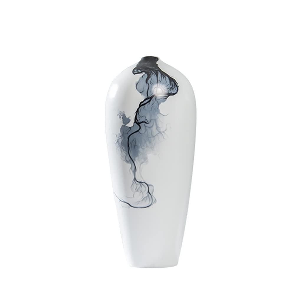 Hand-Painted Vintage Ceramic Vases - High Temperature Fired Home Decor for Bedroom, Living Room & Office Desk - 17x41cm Ink Painting Decoration - Perfect for Boho Chic, Farmhouse & Modern Interior Design Styles