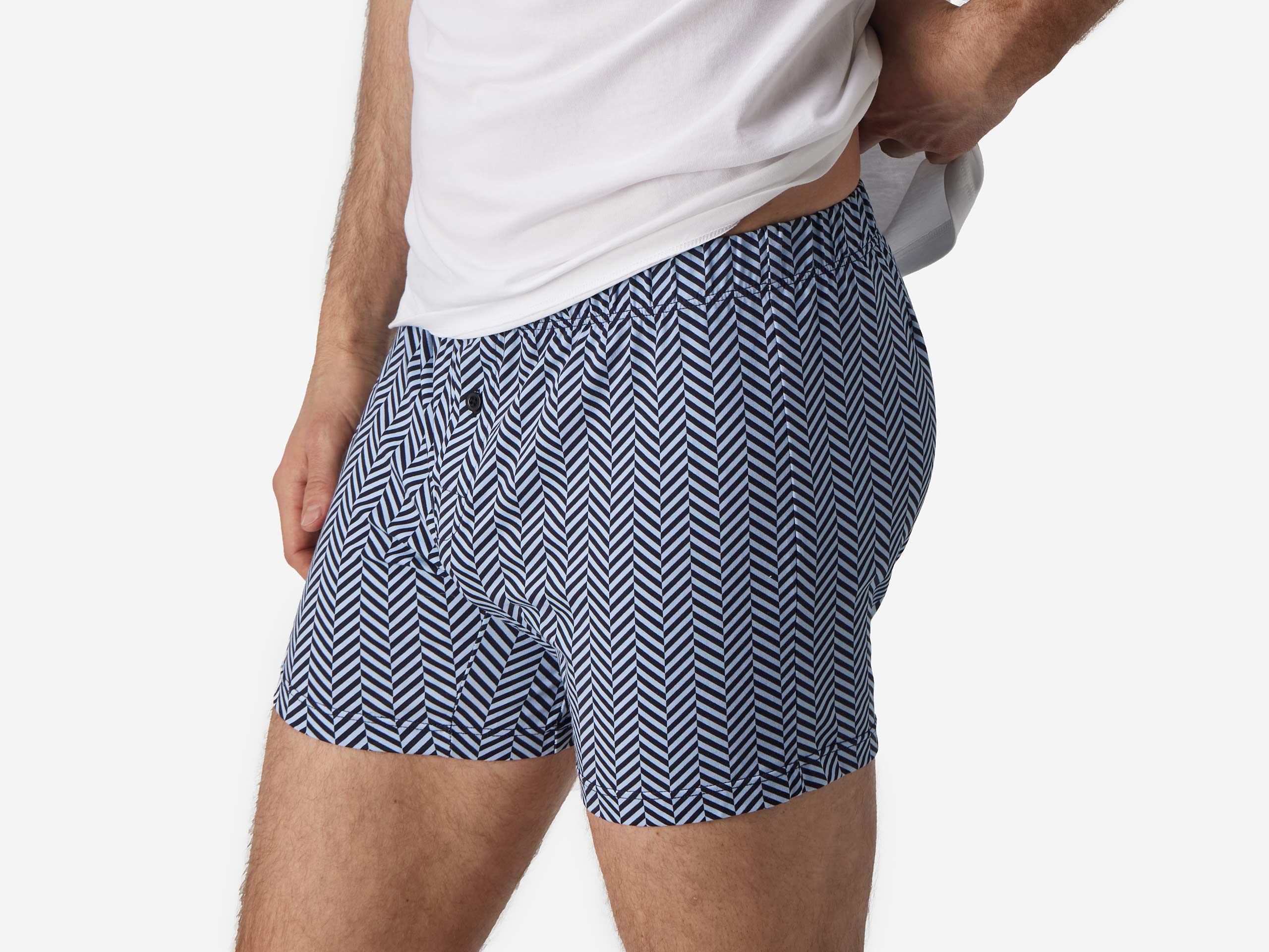 Premium Slim Fit Boxer Briefs for Men - Soft Herringbone Pattern Underwear - Comfortable & Breathable for Daily Wear, Workout & Travel