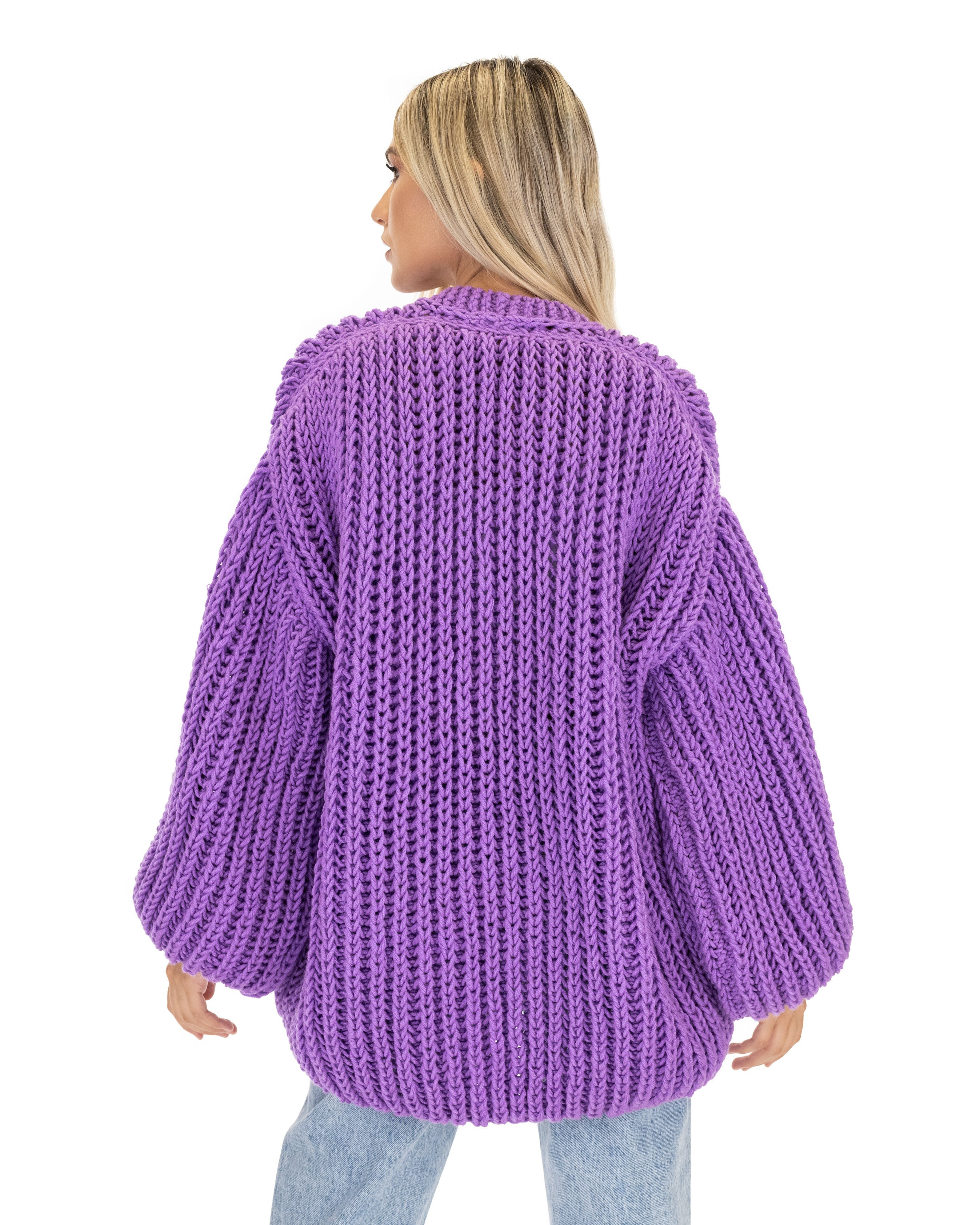 Premium Merino Wool Balloon Cardigan for Women - Soft & Cozy Oversized Knit Sweater - Perfect for Fall, Winter & Casual Outfits
