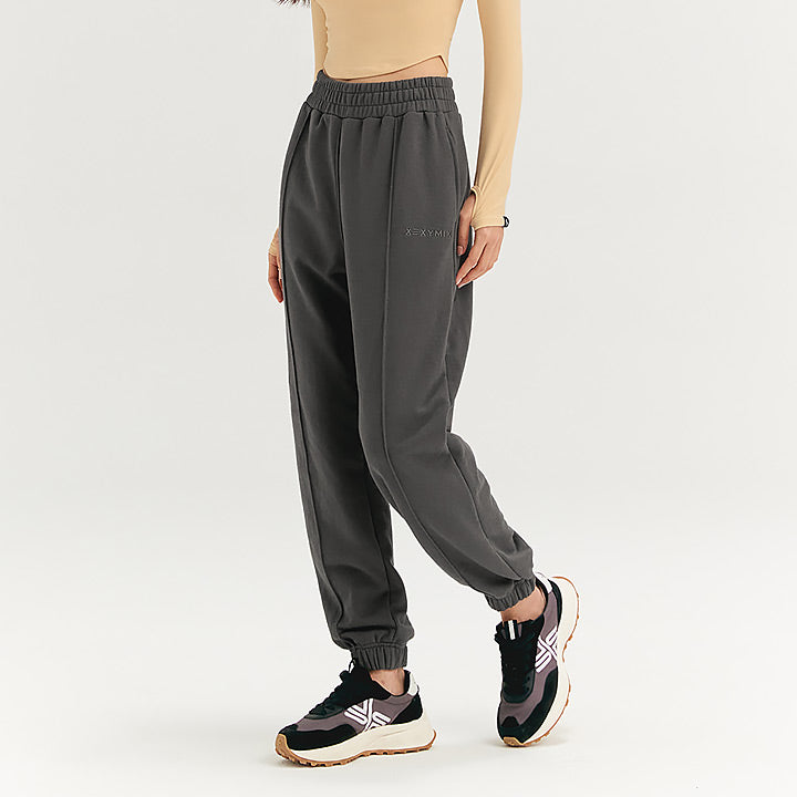Stylish Women's Pintuck Jogger Pants - Comfortable High Waisted Lounge Pants for Yoga, Running & Casual Wear | Trendy Elastic Waist Tapered Leg Sweatpants