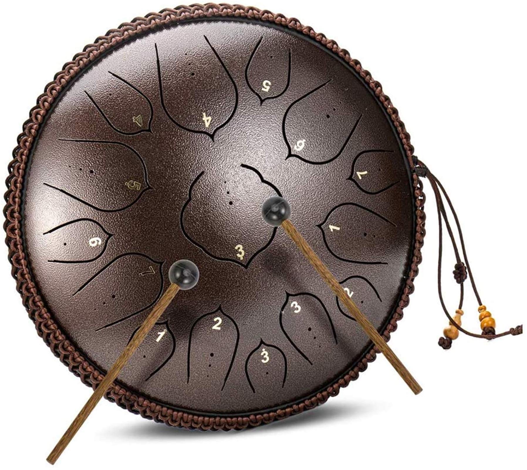 Premium 15-Note 14-Inch Steel Tongue Drum Handpan Percussion Instrument with Travel Bag - Made in USA - Perfect for Meditation, Yoga, Music Therapy & Outdoor Performances