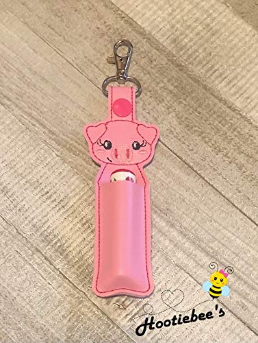 Pig-Shaped Hand Sanitizer Holder & Lip Balm Holder - Cute Animal Sanitizer Clip for Purse, Backpack, Keychain (Perfect for School, Office, Travel, and Daily Use)
