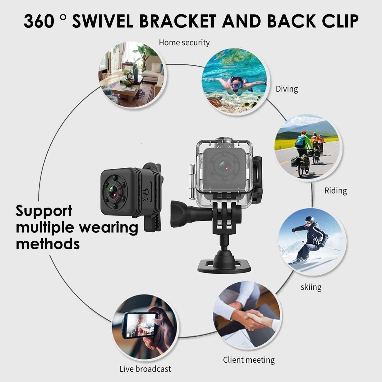 HD 1080P Mini Hidden Spy Camera with Built-in Strong Magnet - Waterproof, Motion Detection & Night Vision Action Camera (32GB, Black) | Perfect for Home Security, Nanny Monitoring, and Outdoor Surveillance