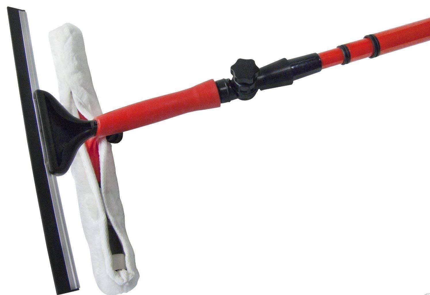 Srendi® 11 Feet Telescopic Window Cleaner Kit with Soft Squeegee Head - Extendable 3.5M Window Cleaning Tool for Home, Office & High-Rise Buildings (Perfect for Hard-to-Reach Windows, Glass Doors & Skylights)