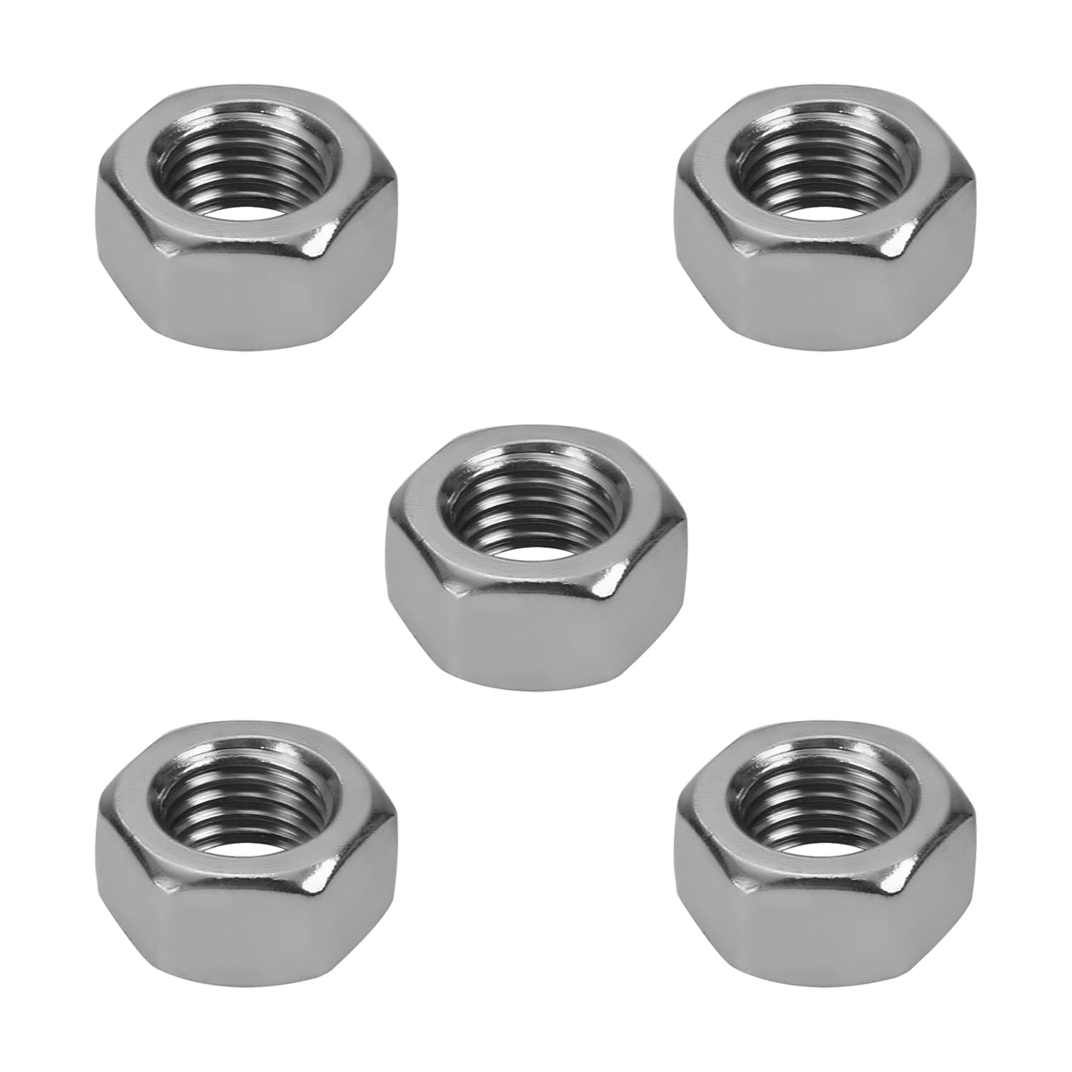 5Pcs M16 x 1.5mm 304 Stainless Steel Hex Nuts - Metric Hardware Fasteners for Machinery, Appliances & Automotive - Corrosion Resistant Hexagon Nuts (0.86x0.43in) - Perfect for DIY Projects, Plumbing & Industrial Equipment Repair