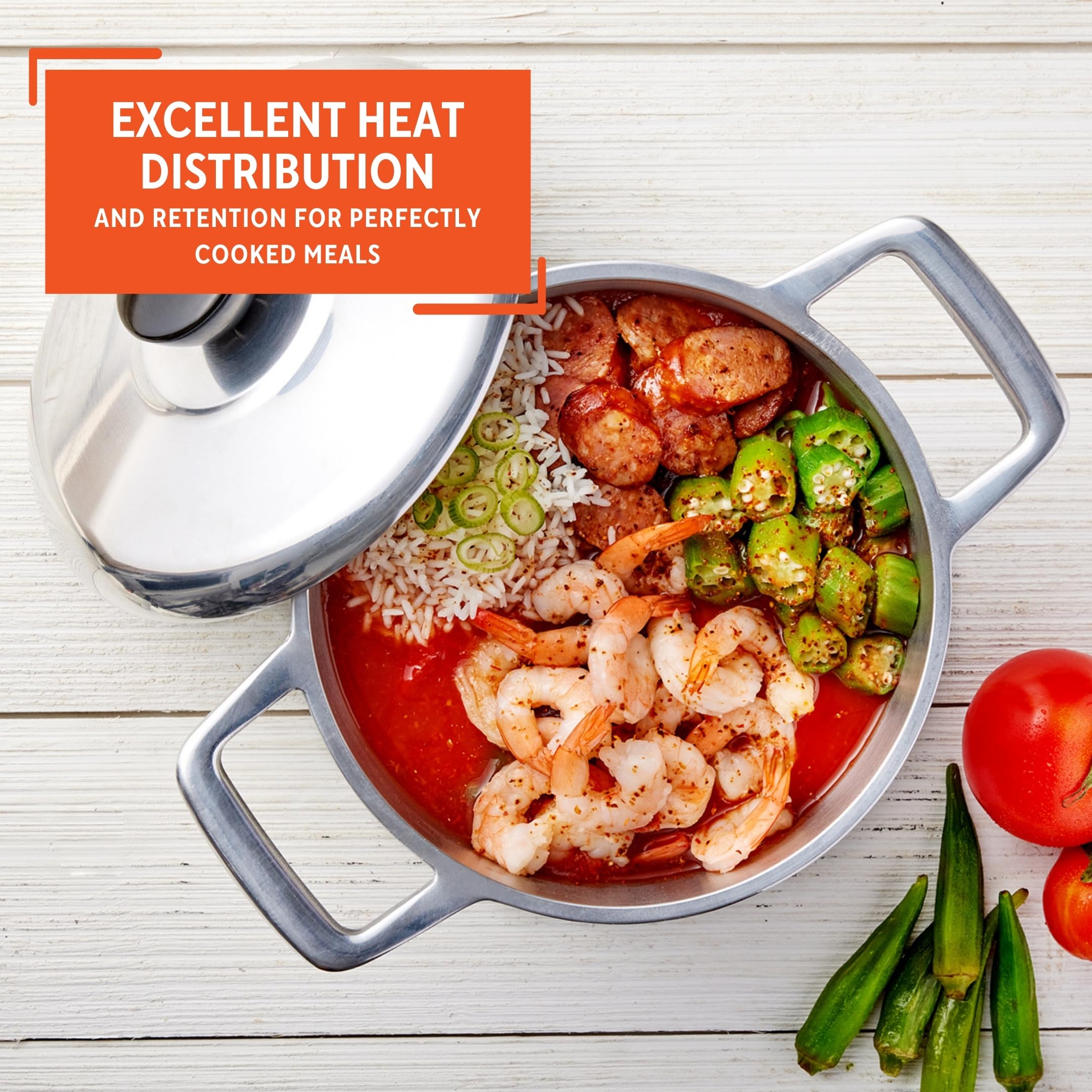 IMUSA 3.5 Quart Heavy Duty Cajun Cast Aluminum Dutch Oven - Perfect for Camping, Outdoor Cooking & Cajun-Style Meals