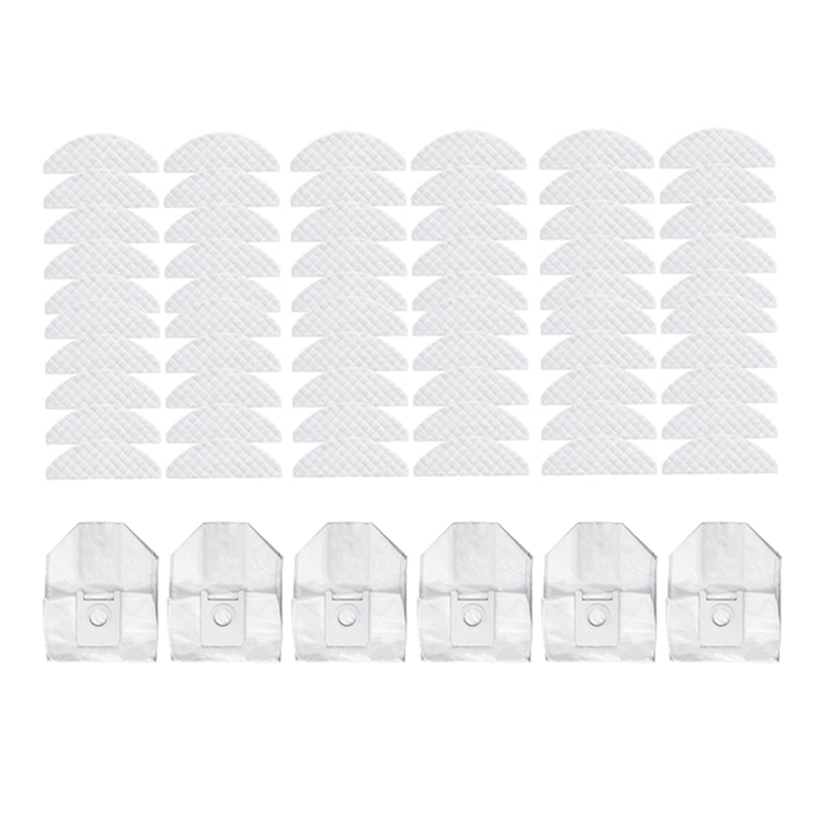 66Pcs Segert Vacuum Cleaner Parts - Compatible with Roidmi EVE Plus Robot Vacuum, Disposable Dust Bags & Mop Cloths - Replacement Cleaning Accessories for Efficient Floor Maintenance (Ideal for Home, Office & Pet Hair Cleaning)