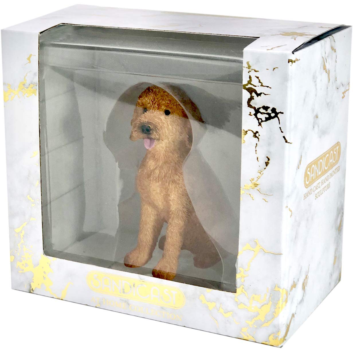 Sandicast Small Size Goldendoodle Sculpture - Handcrafted Sitting Dog Statue for Home Decor, Pet Lover Gift & Collectible | Perfect for Shelves, Desks & Living Room Accents