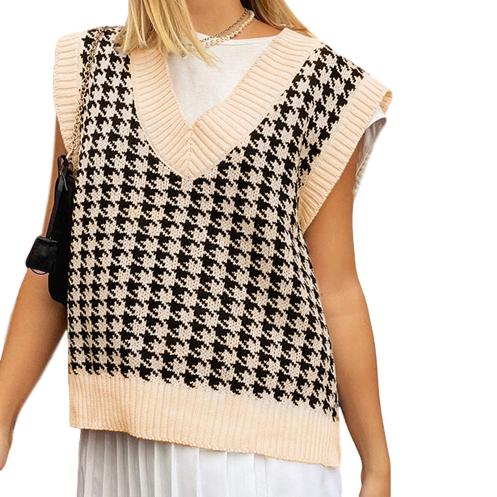 Stylish Women's Knitted Sweater Vest - Casual Sleeveless Loose Tank Top Jumper for Girls | Perfect for Fall Layering, Office Wear & Weekend Outfits