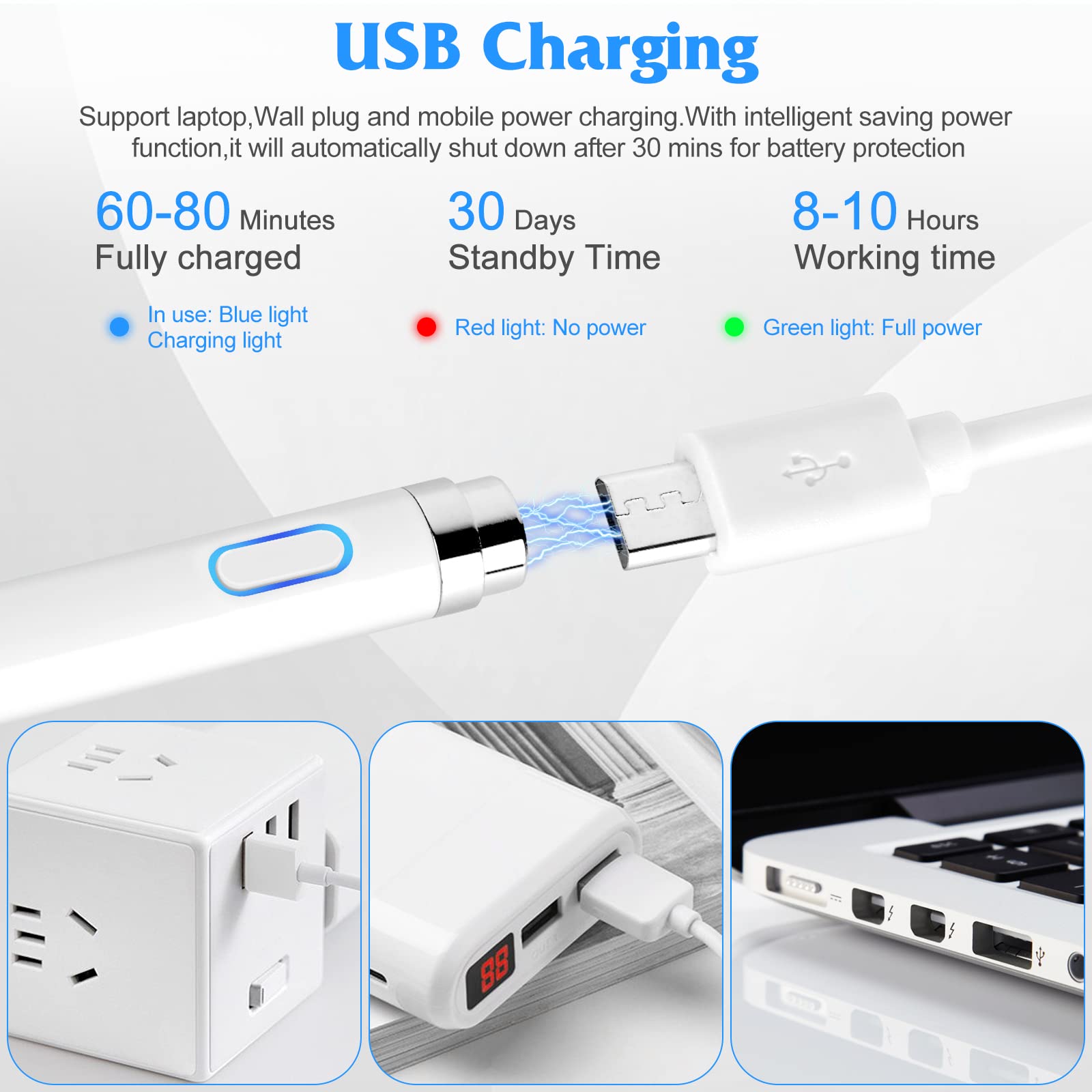 Rechargeable Stylus Pen for iPad & Tablets - Fine Point Active Pencil Compatible with Nvidia Shield, iPhone, Android & Most Capacitive Touch Screens | Perfect for Drawing, Note-Taking & Digital Art