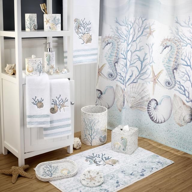 **Avanti Linens Soft & Absorbent Cotton Hand Towel - Coastal Terrazo Design for Bathroom, Kitchen & Spa Use**
