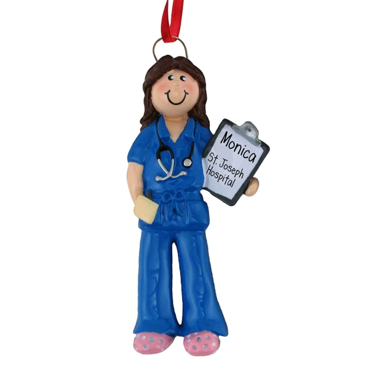 Custom Embroidered Medical Scrubs for Women - Nurse, Doctor, NP Holiday Gift - Personalized Healthcare Uniform with Comfortable Crocs - Perfect for Hospital Shifts, Clinics & Christmas Decorations