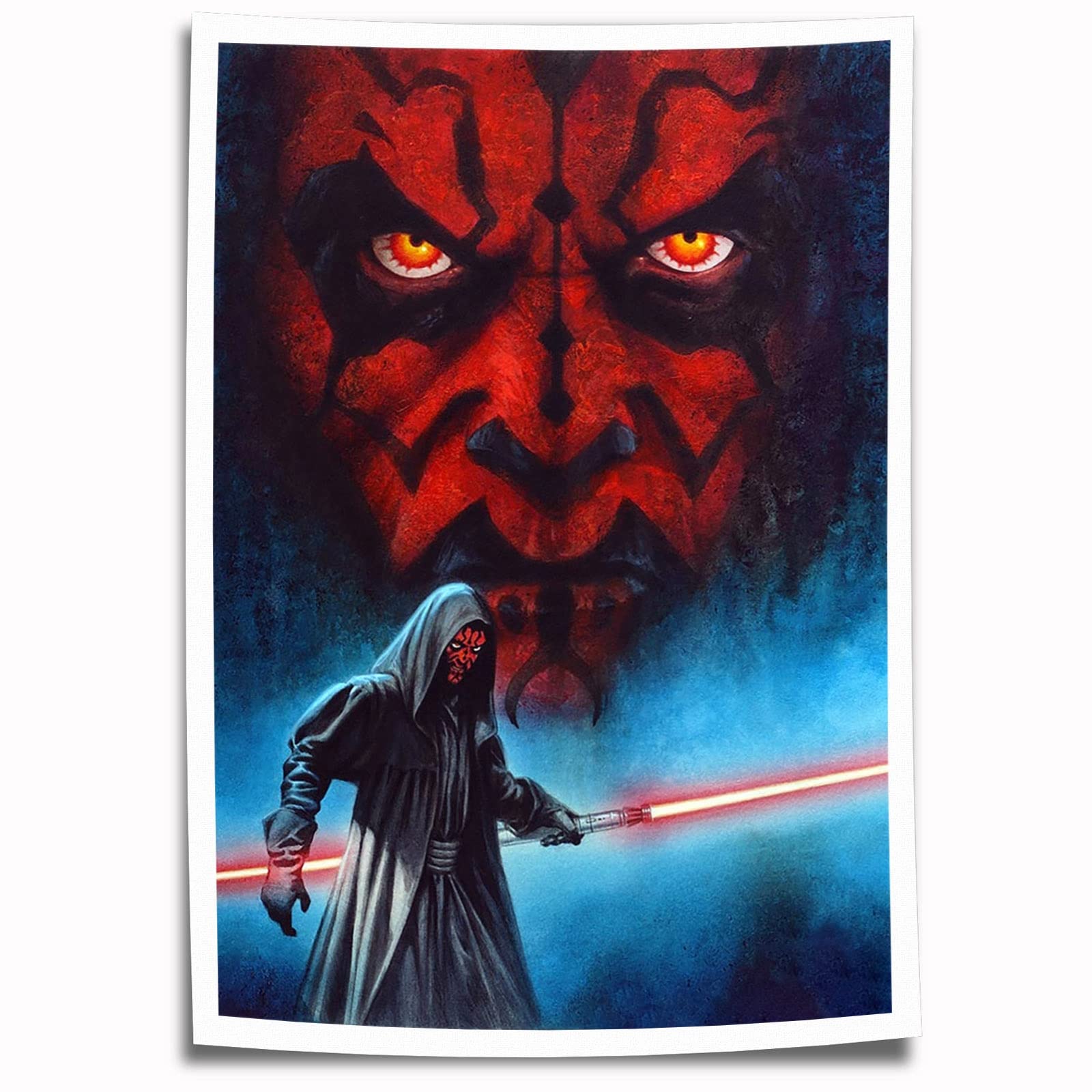 Darth Maul Canvas Print Wall Art - 24x36 Inch Star Wars Poster for Bedroom, Living Room & Office Decor | Unframed Movie Artwork | Perfect Gift for Fans