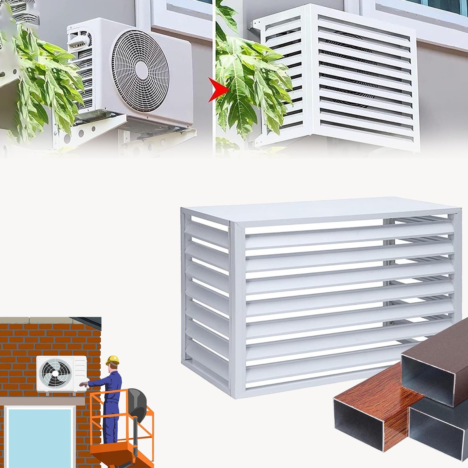 **Durable Aluminum AC Cover - Outdoor Air Conditioner Condenser Protective Mesh Guard for Enhanced Bearing Capacity | Perfect for Home, Office & Commercial Use**
