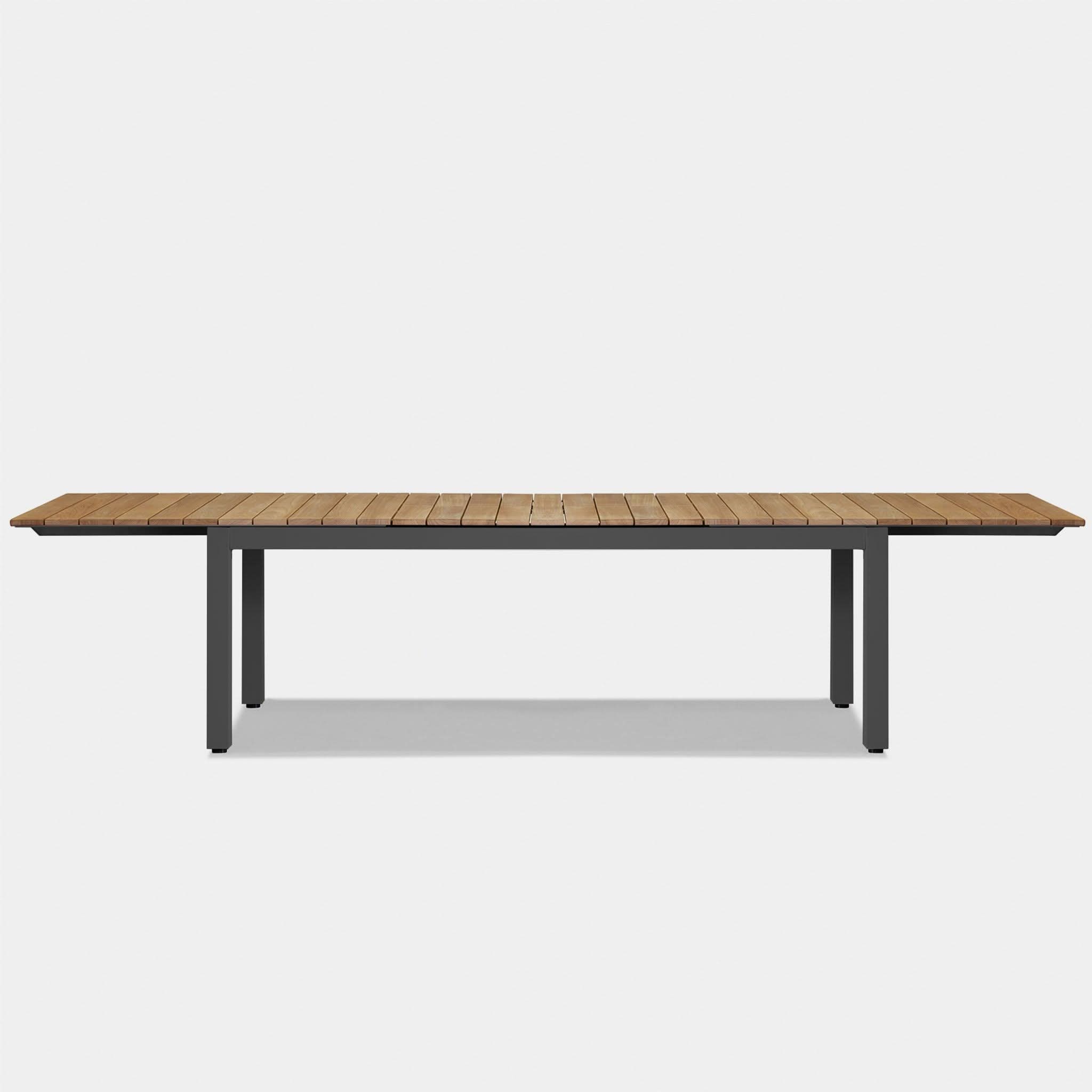 Pacific Teak Extension Dining Table - Expandable Solid Wood Table for 6-10 People - Perfect for Family Gatherings & Dinner Parties