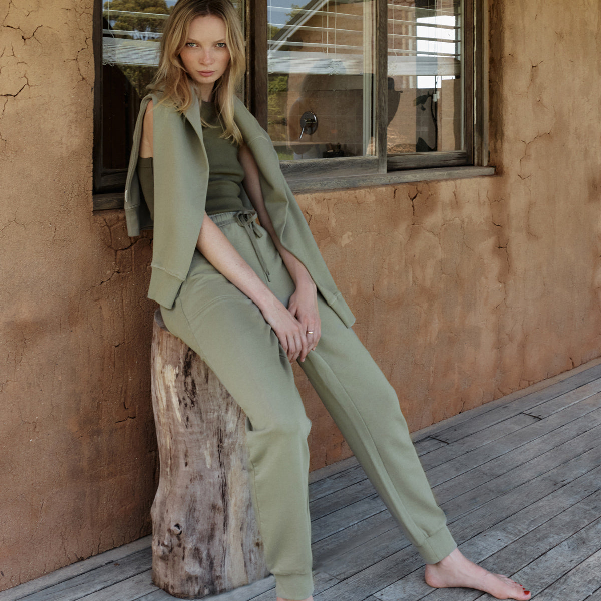 As You Wake Women's High-Waisted Track Pants - Soft Washed Sage Green Joggers for Yoga, Running & Lounge Wear | Comfortable Athletic Pants for Workouts & Casual Outfits