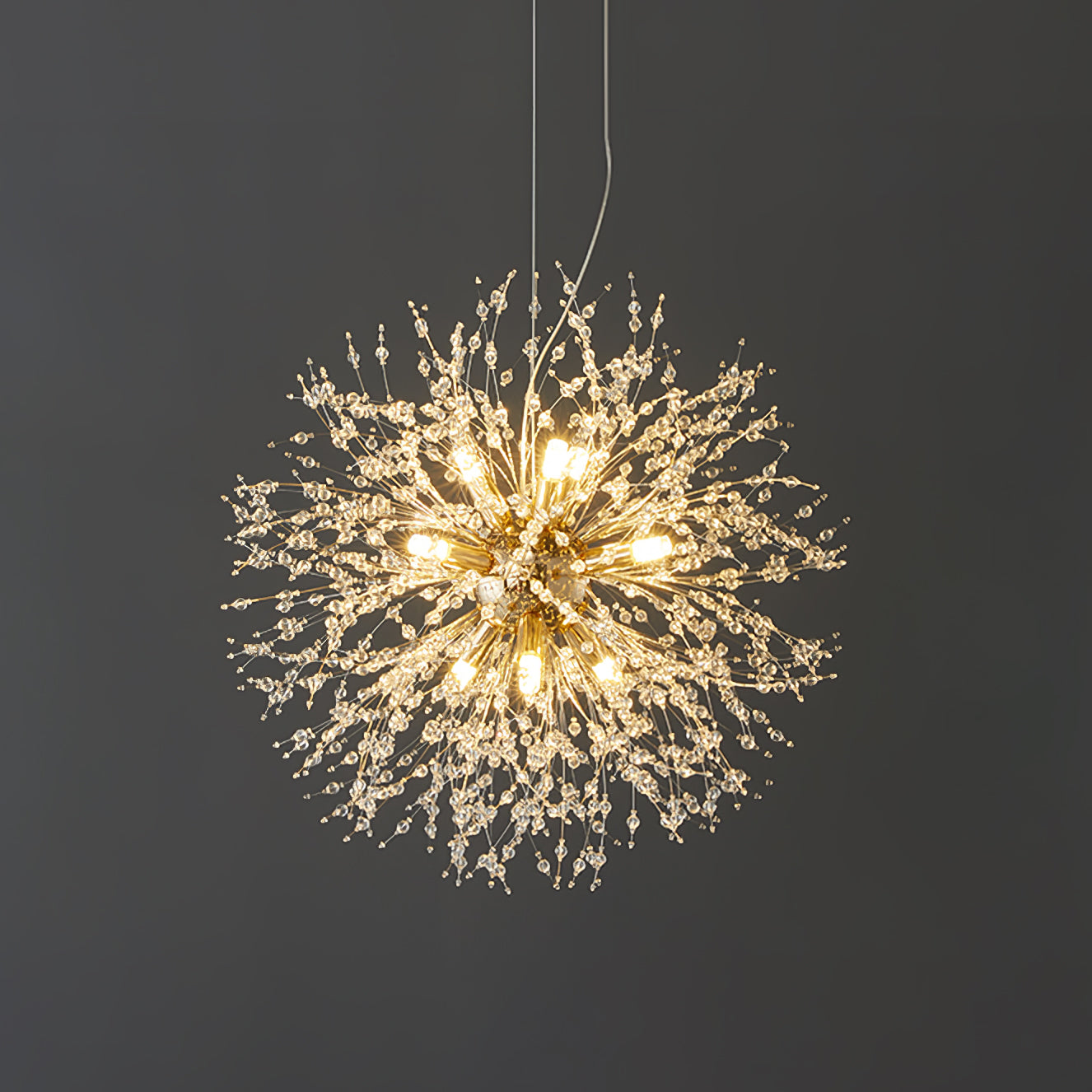 Elegant Crystal Dandelion Chandelier - Modern LED Ceiling Light Fixture for Living Room, Bedroom, Dining Room Decor | Energy Saving & Dimmable Lighting Solution