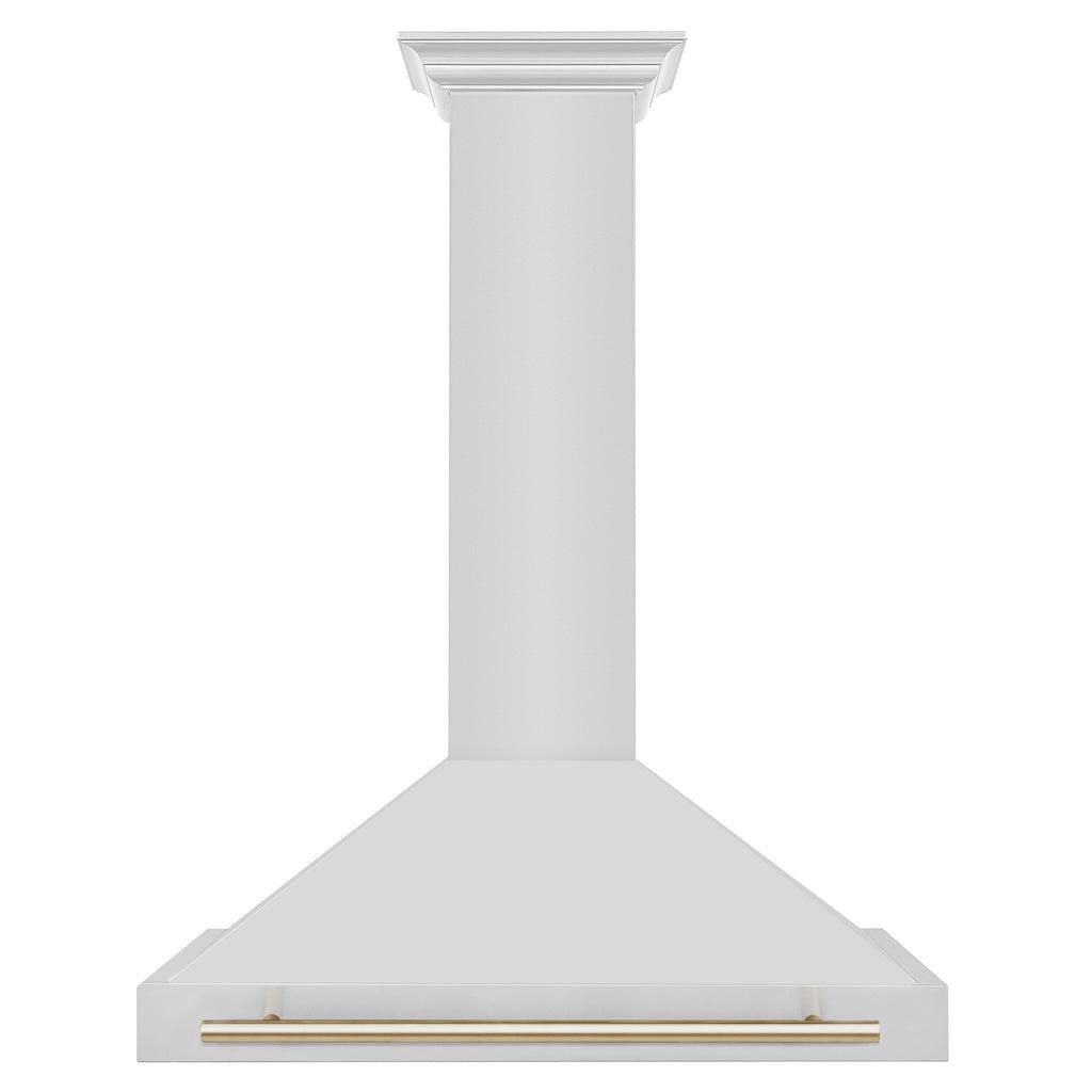 ZLINE KB4STZ G Autograph Edition Convertible Stainless Steel Range Hood with Polished Gold Accents - Professional Kitchen Ventilation for Modern Homes