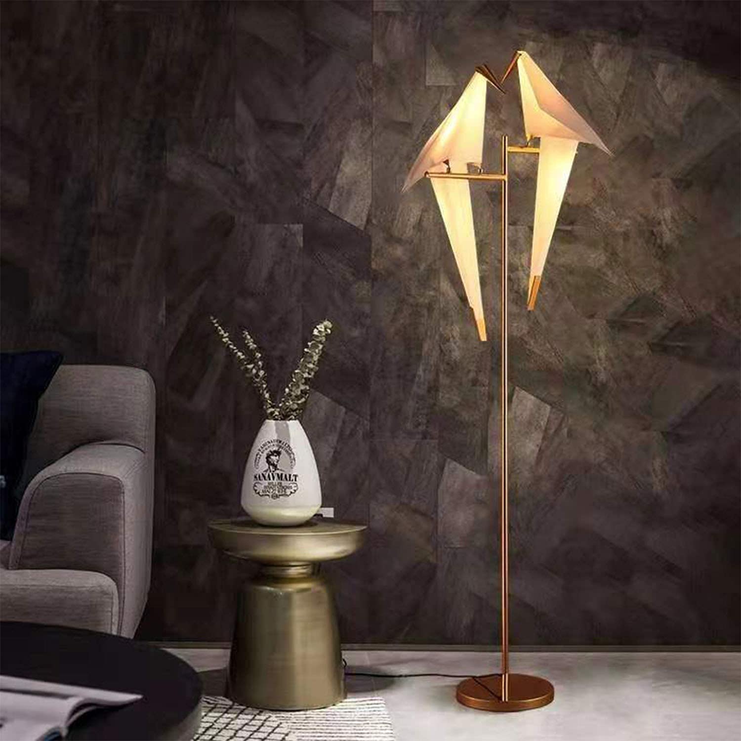 72 Inch Modern Golden Bird Floor Lamp with Swing Design - Elegant Lighting for Bedroom, Study, Living Room - Perfect for Reading Nook, Cozy Corner & Home Decor