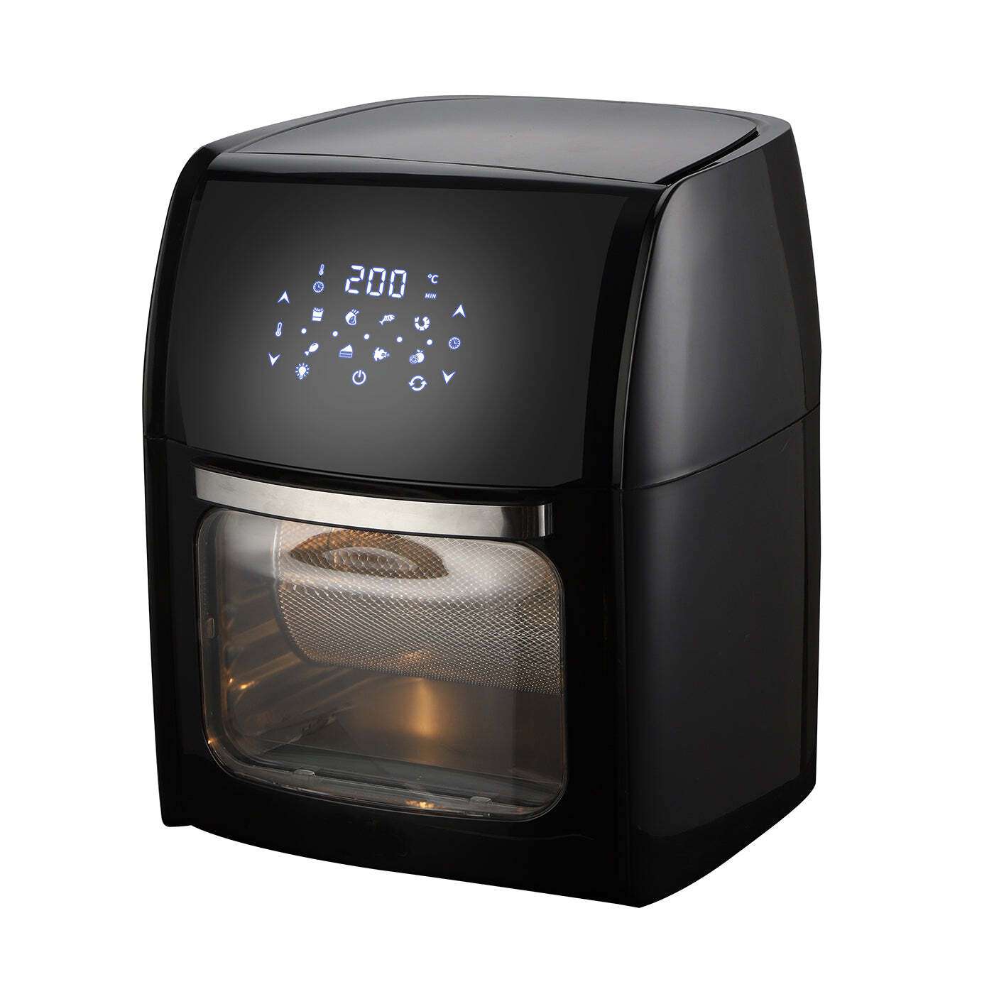 14L Digital Turbo Air Fryer with Rotisserie & Rolling Cage - Large Capacity Air Fryer for Healthy Cooking, Baking, Roasting - Perfect for Family Meals, Parties & Meal Prep