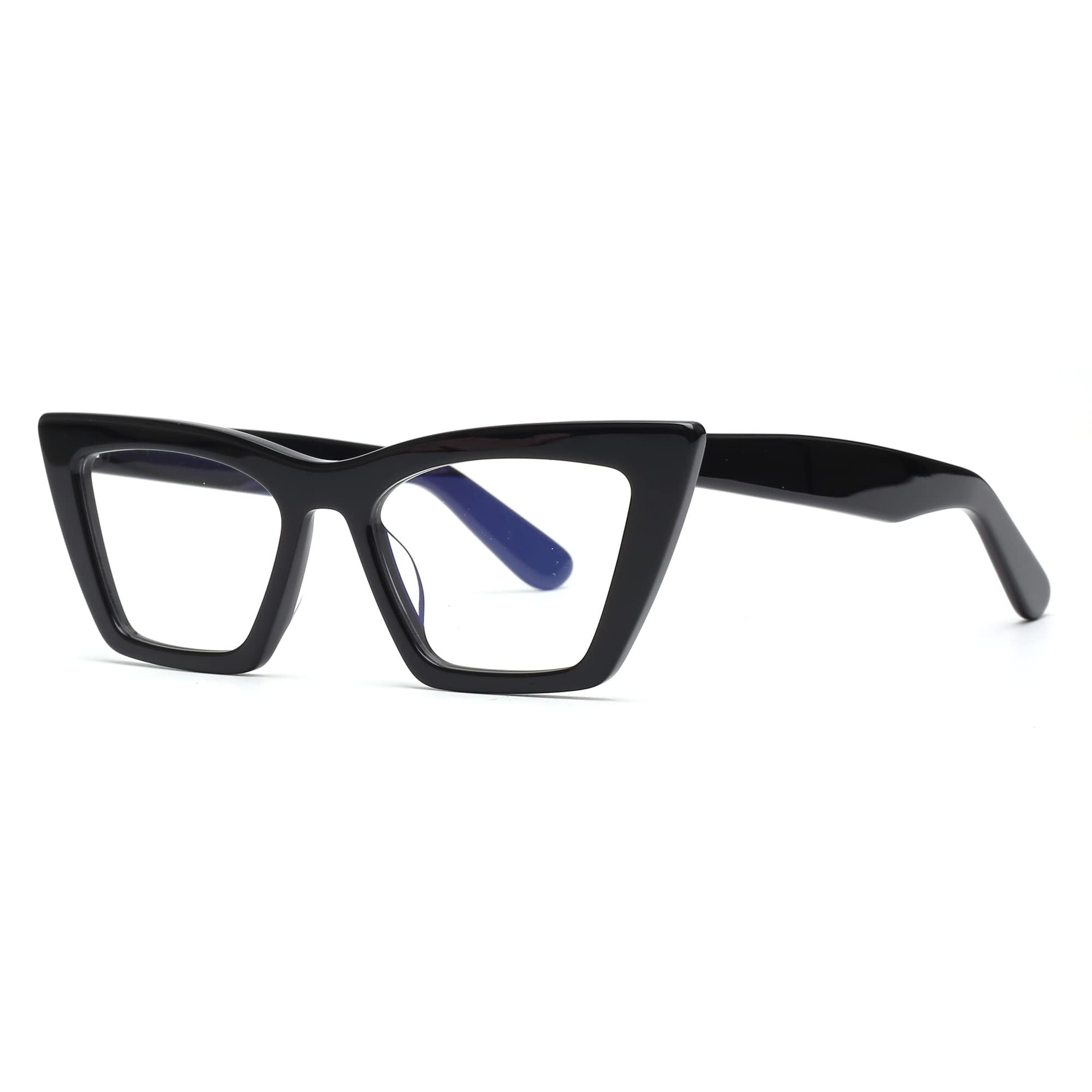 GLINDAR Blue Light Blocking Glasses for Women & Men - Vintage Narrow Square Computer Glasses with Acetate Frame - Anti Eye Strain for Gaming, Reading & Digital Screen Use