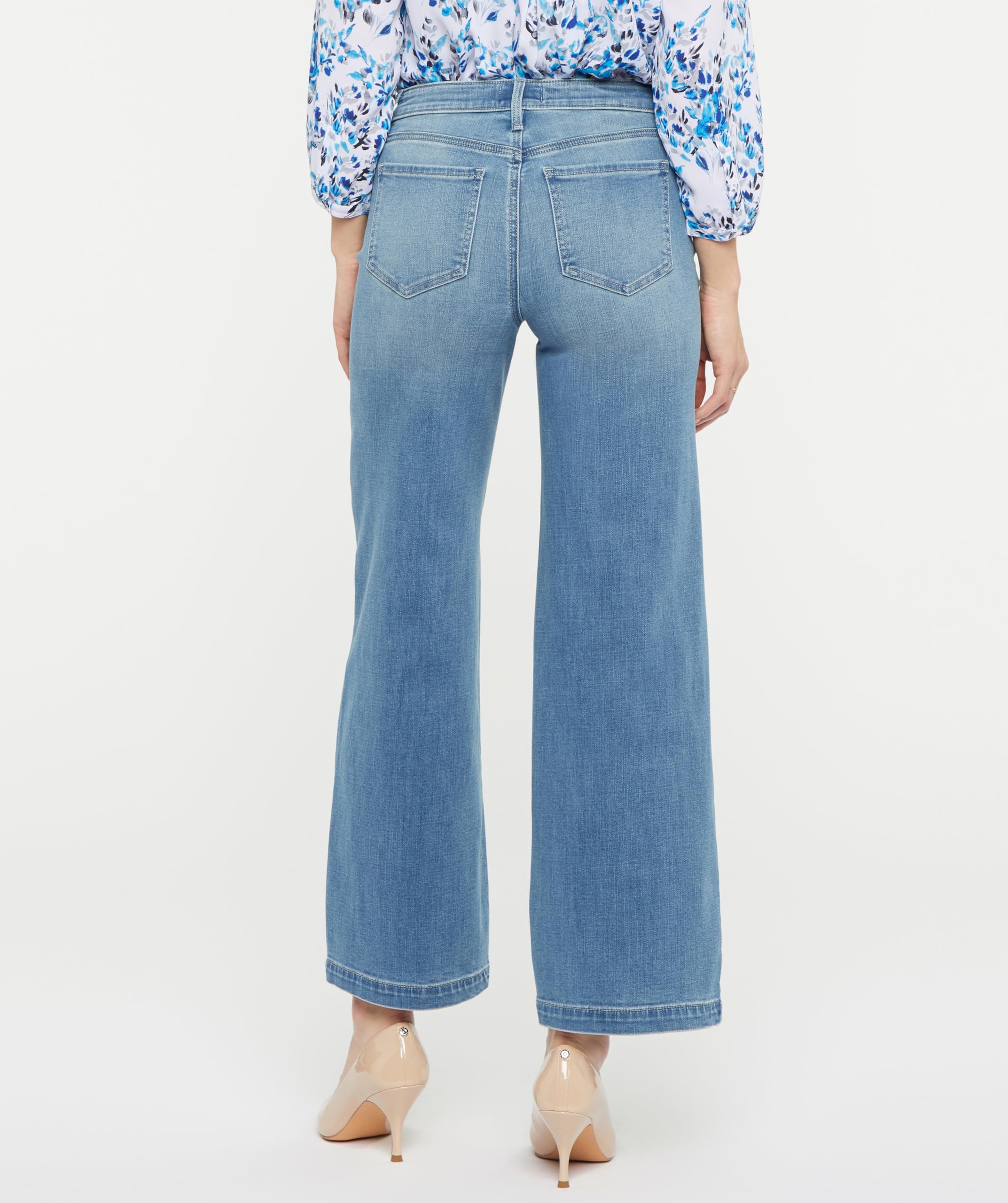 NYDJ Women's Teresa Wide Leg Ankle Jeans - Comfort Stretch Denim Pants for Casual & Office Wear | Perfect for Work, Travel & Everyday Outfits