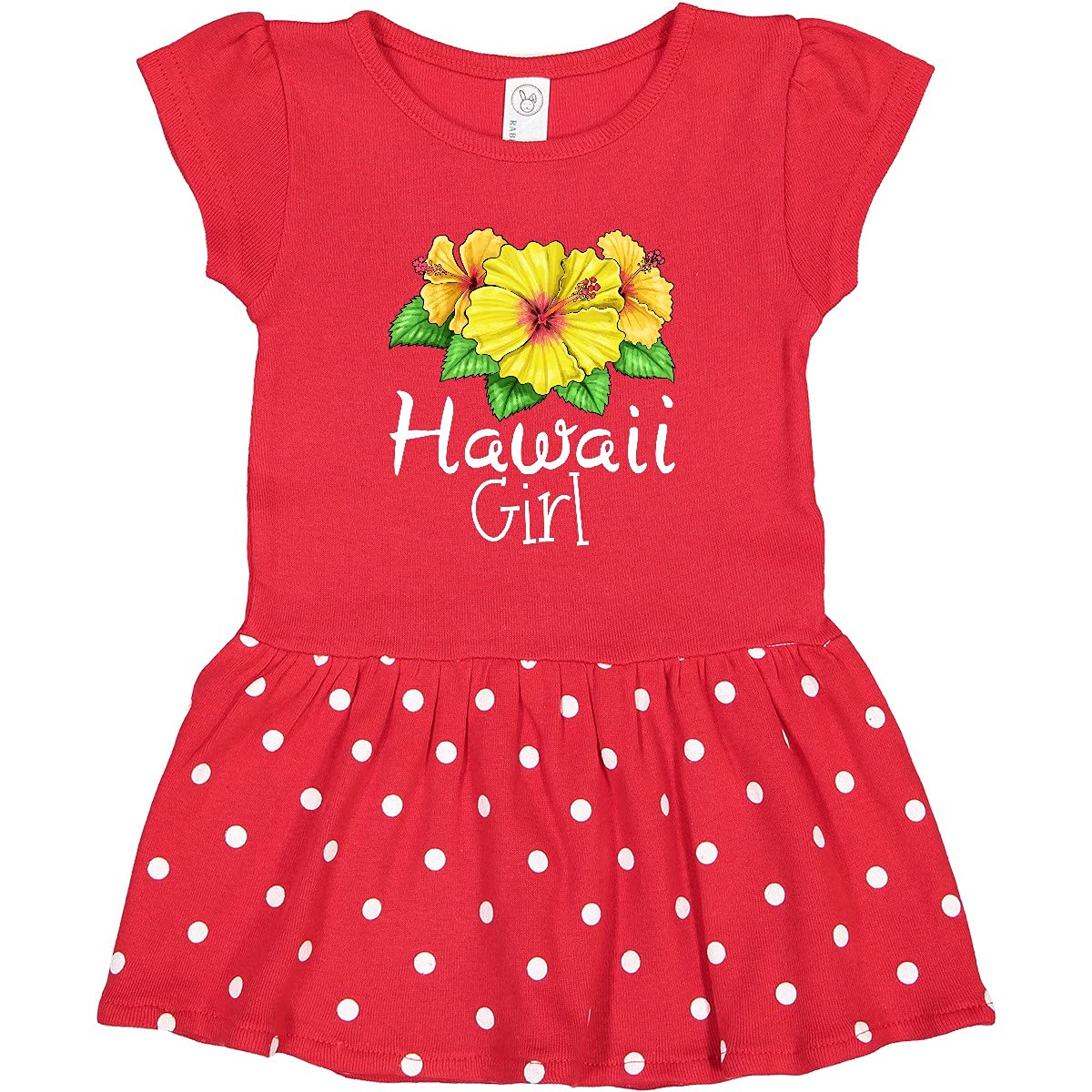 Inktastic Hawaii Girl Hibiscus Flowers Toddler Dress - Cute Floral Summer Outfit for Beach Vacation & Family Photos