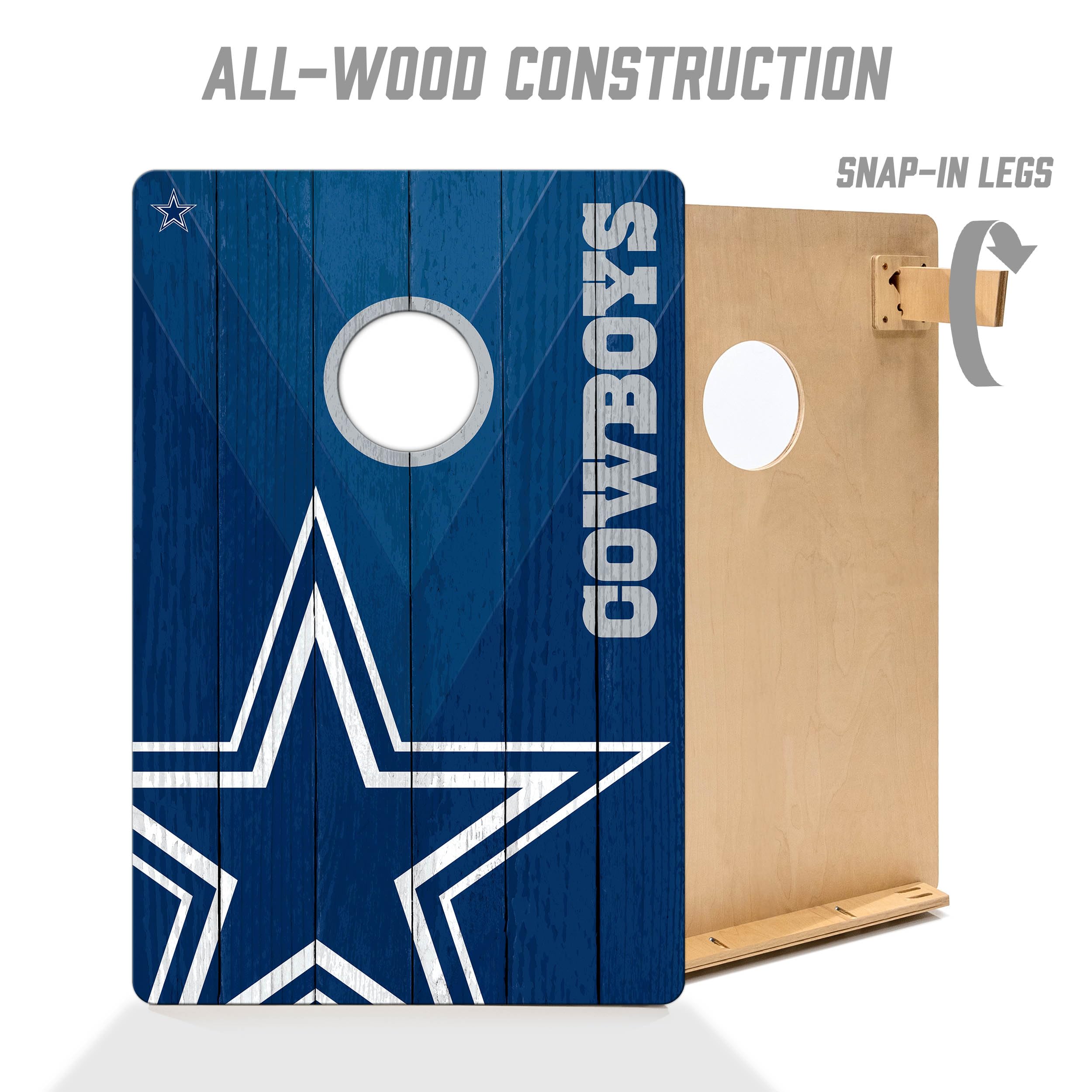 YouTheFan NFL 2’ x 3’ Wood Cornhole Game Set with Official Team Logo Bags - Premium Outdoor Tailgating & Backyard Party Game for Football Fans