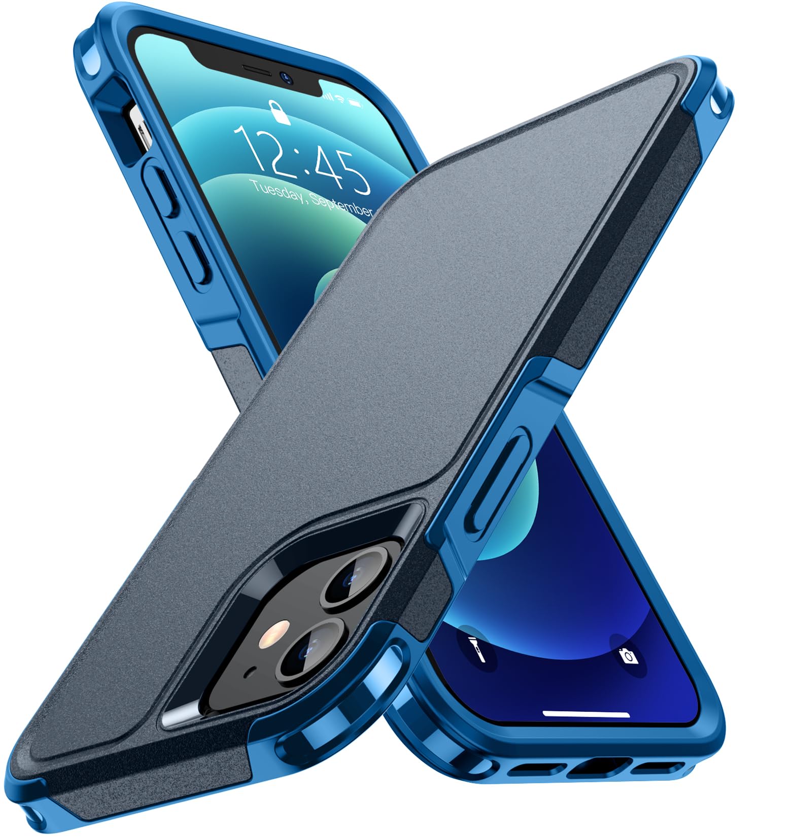 SPIDERCASE Shockproof iPhone 12/12 Pro Case - Durable Dark Blue Protective Cover for iPhone 12 & iPhone 12 Pro | Perfect for Outdoor Activities, Work & Daily Use