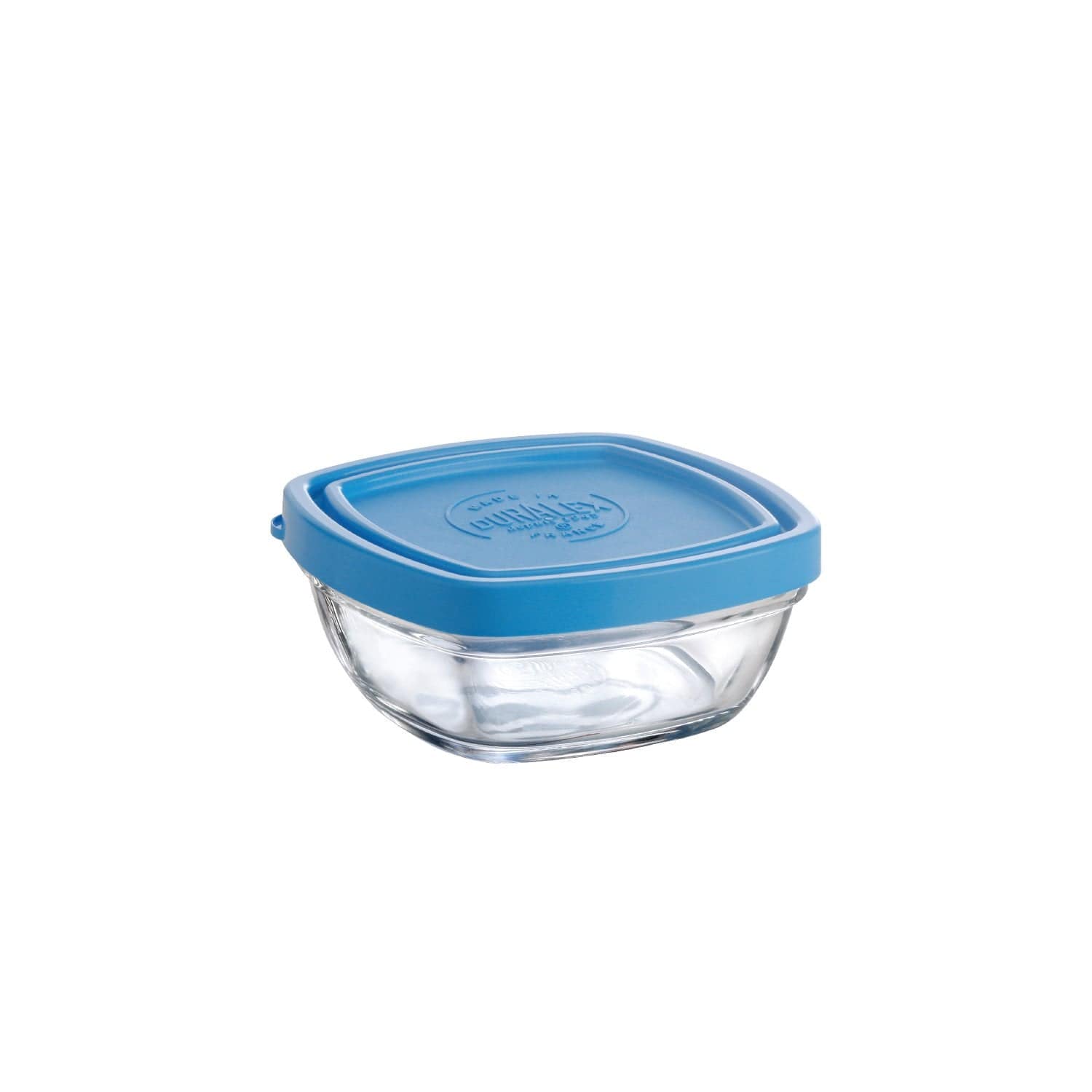 Duralex Lys Square Lidded Bowls - 4-Piece Set, Tempered Glass Food Storage Containers for Kitchen, Microwave & Freezer Safe - Perfect for Meal Prep, Leftovers & Pantry Organization