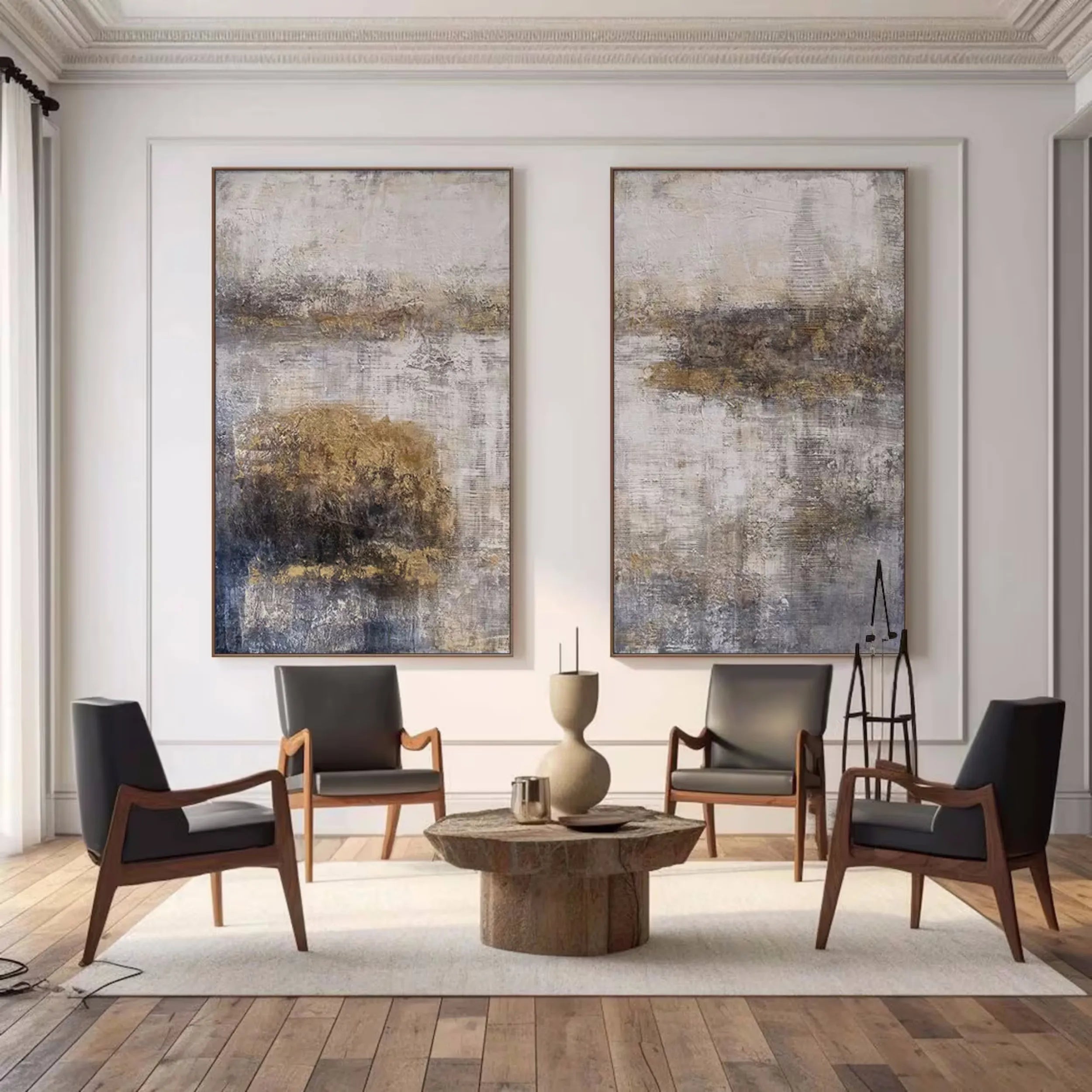 Abstract Painting Set of 2 - Modern Wall Art for Living Room & Bedroom Decor - Premium Canvas Prints #AB108 | Perfect for Home, Office & Gift Giving
