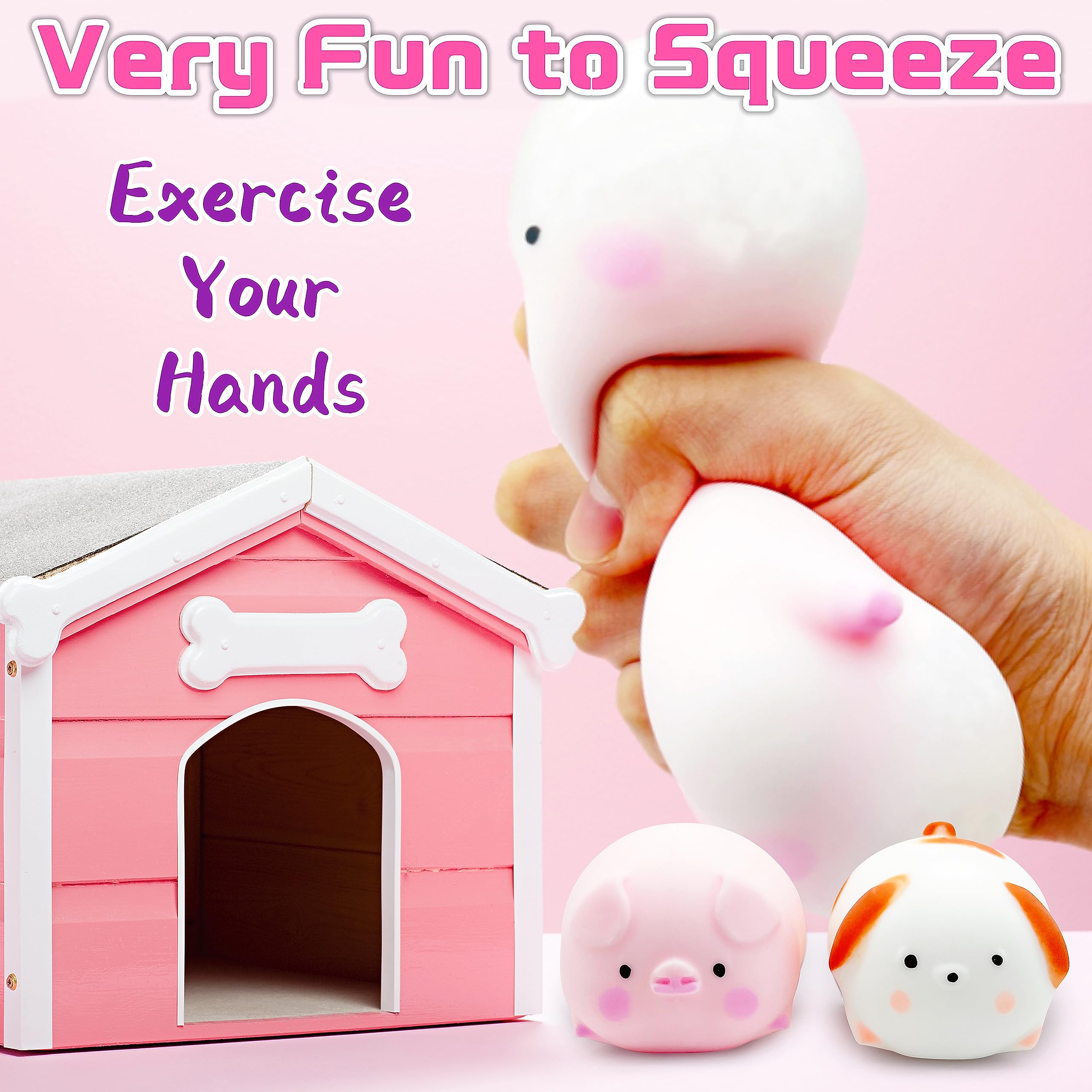 ZTATU Piggy Squishy Fidget Toys for Adults & Kids - 1PC Stress Relief Animal Sensory Ball, Soft Squishy Dough for Anxiety & ADHD - Perfect for Office, Classroom, Easter Basket Stuffers & Party Favors